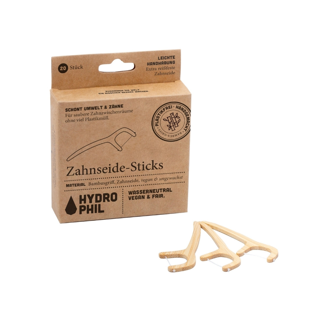 Hydrophil Zahnseide - Sticks aus Bambus