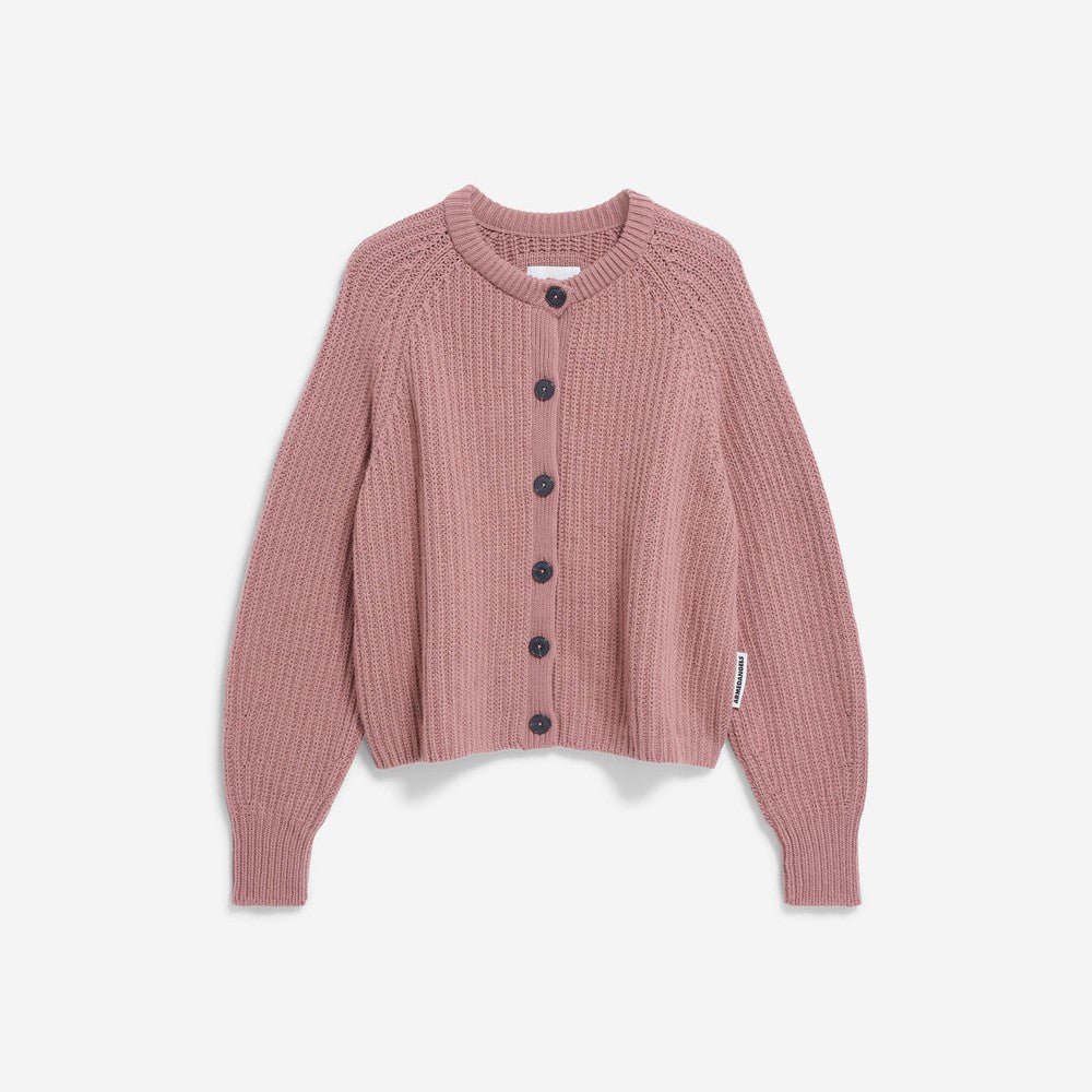 ARMEDANGELS Strick Cardigan "RIB KNIT CARDIGAN" Light Berry