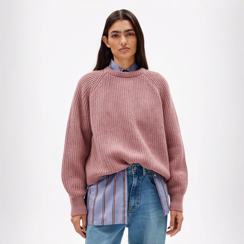 ARMEDANGELS Strick Pullover "RIB KNIT SWEATER" Light Berry
