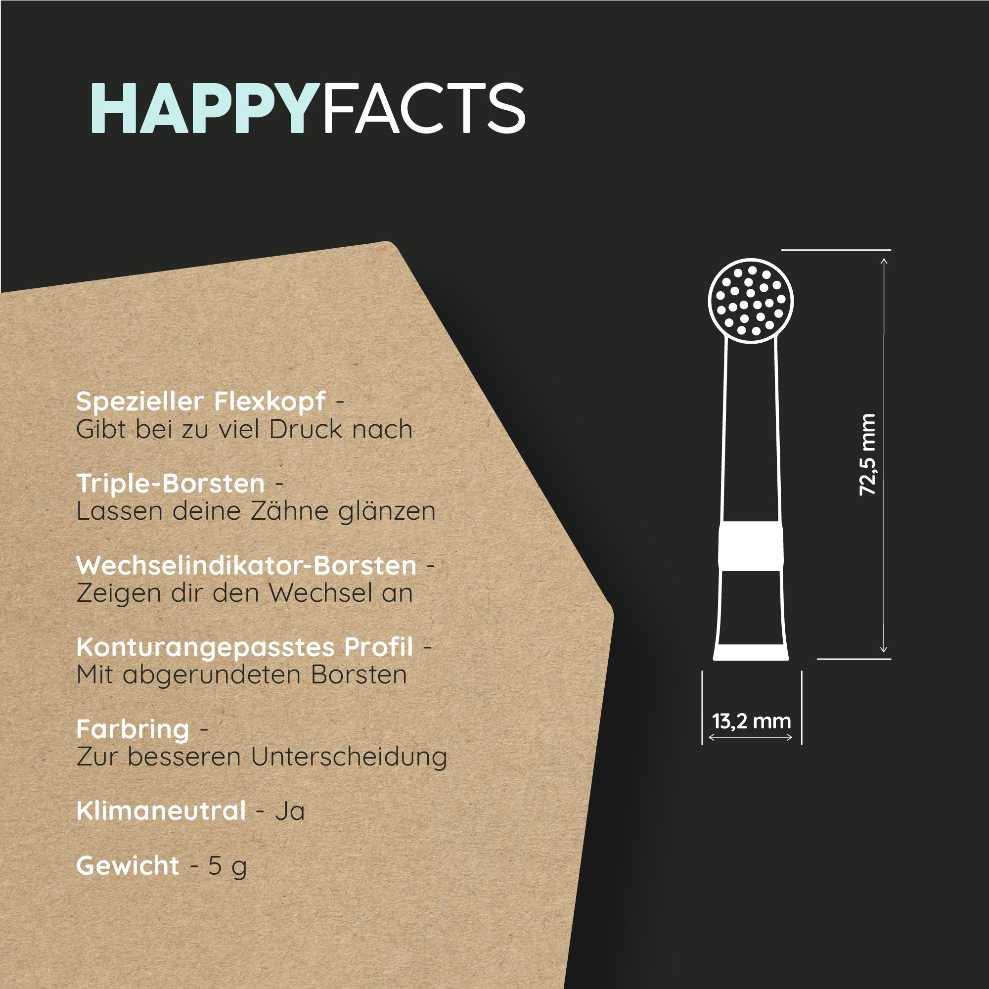 happybrush Aufsteckbürsten "Rundkopf R2" 3er Set