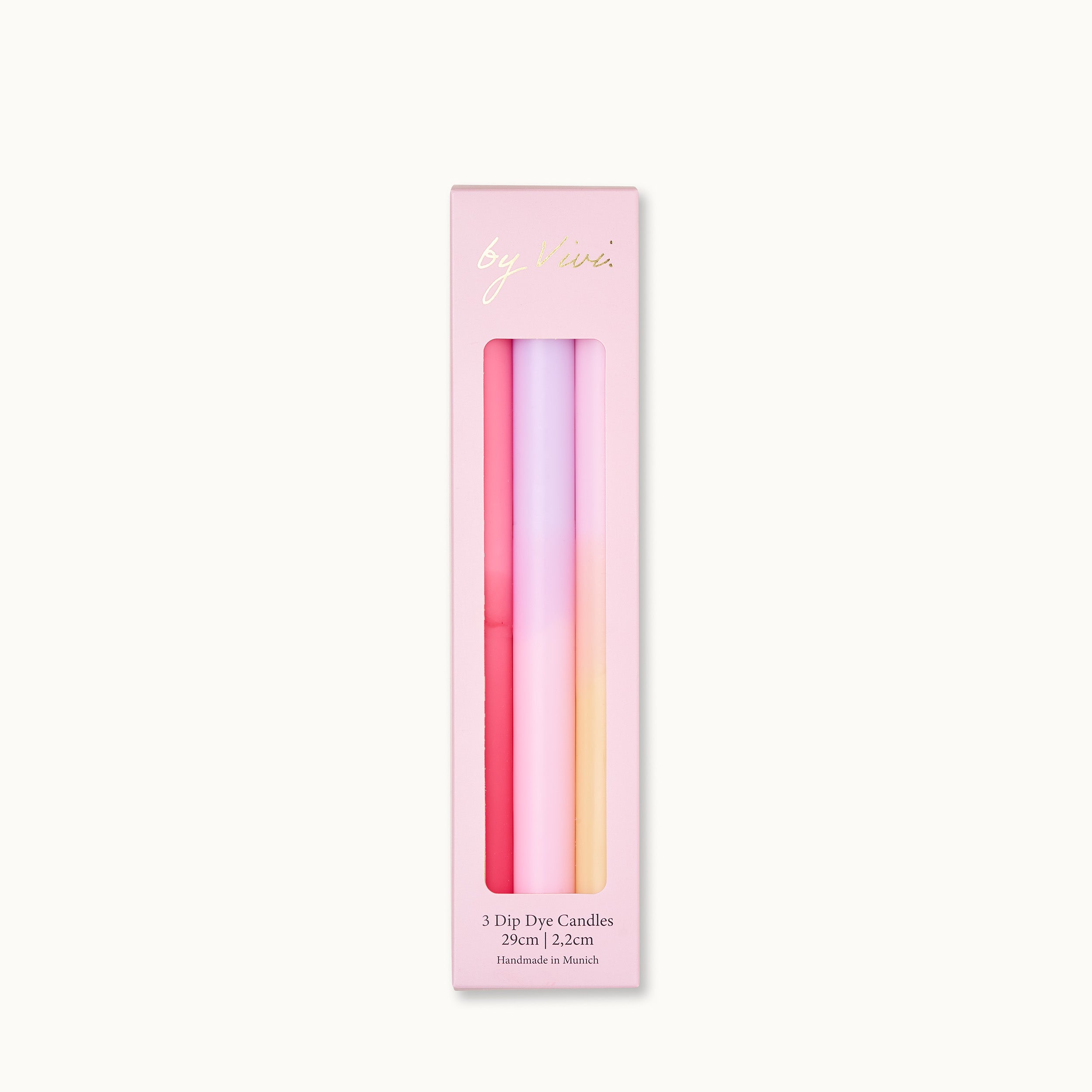 by Vivi Dip Dye Kerzen Set 3-teilig - lang Love Edition