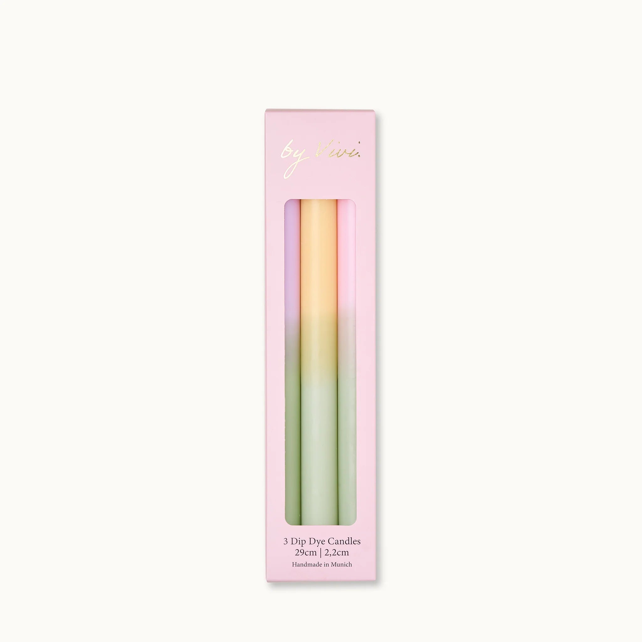 by Vivi Dip Dye Kerzen Set 3-teilig - lang Rose Garden