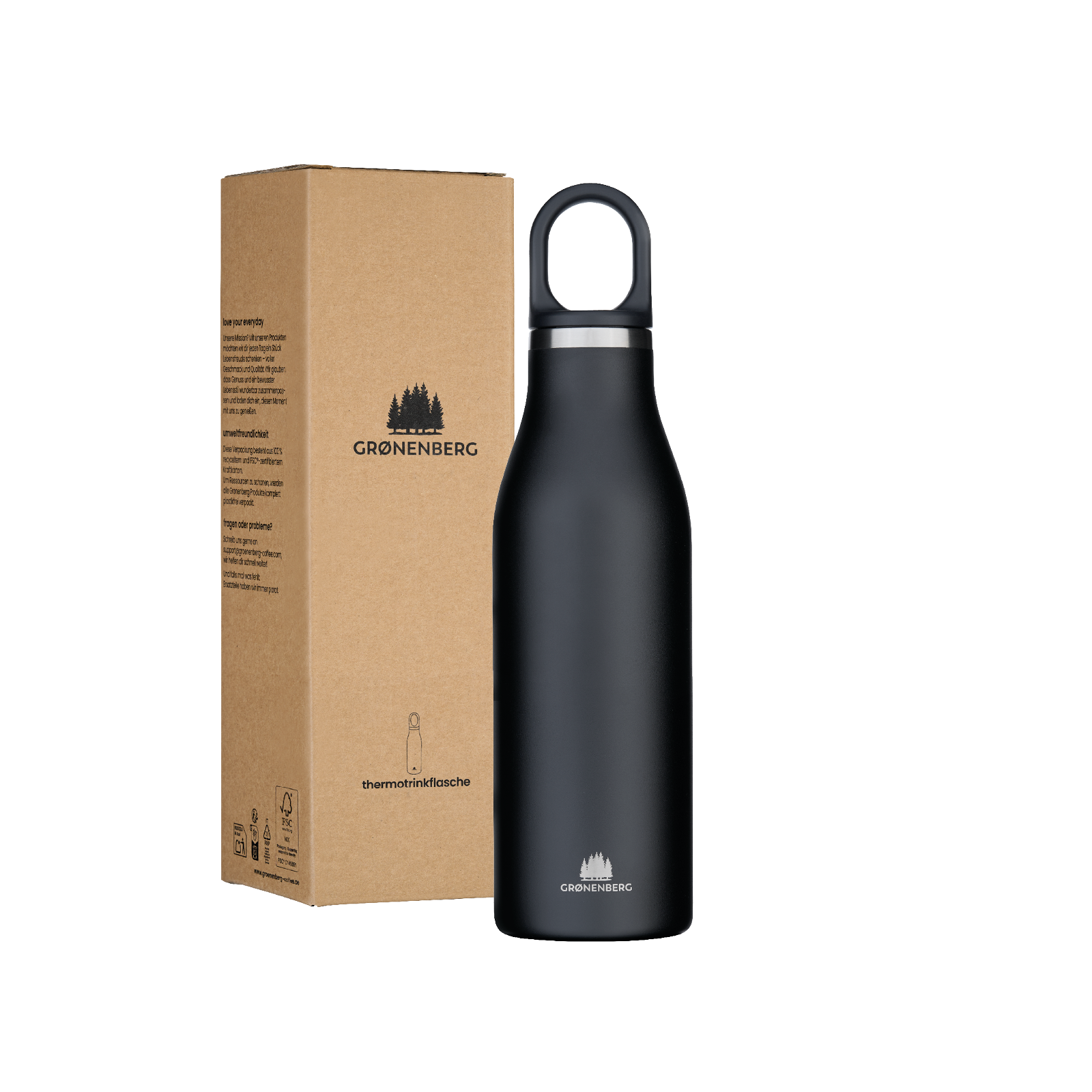 Groenenberg Thermo Trinkflasche aus Edelstahl 500ml Black