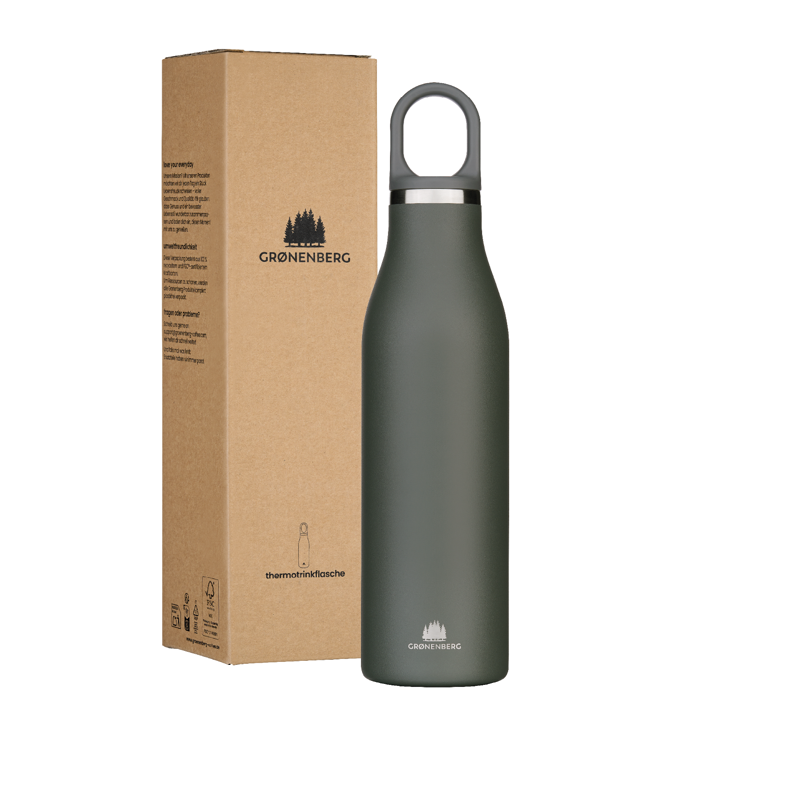 Groenenberg Thermo Trinkflasche aus Edelstahl 750ml Forest