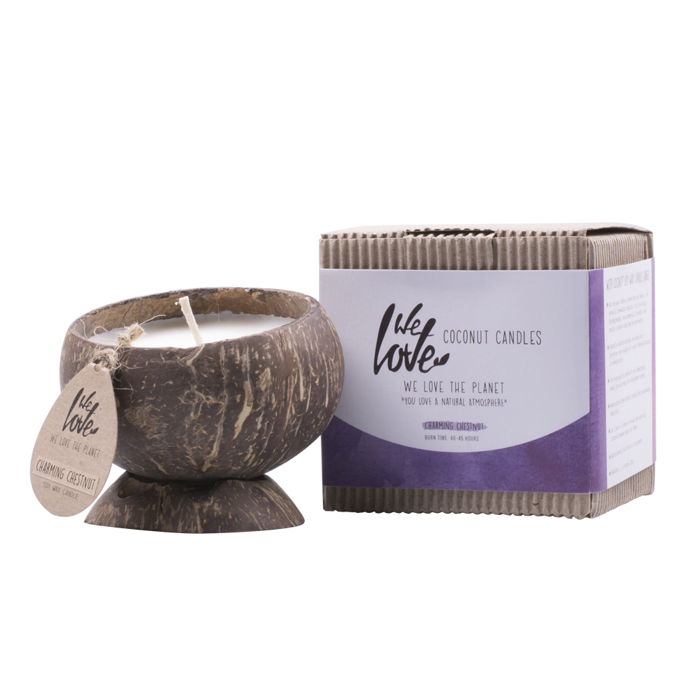 We Love The Planet Kokosnuss Sojawachskerze Charming Chestnut