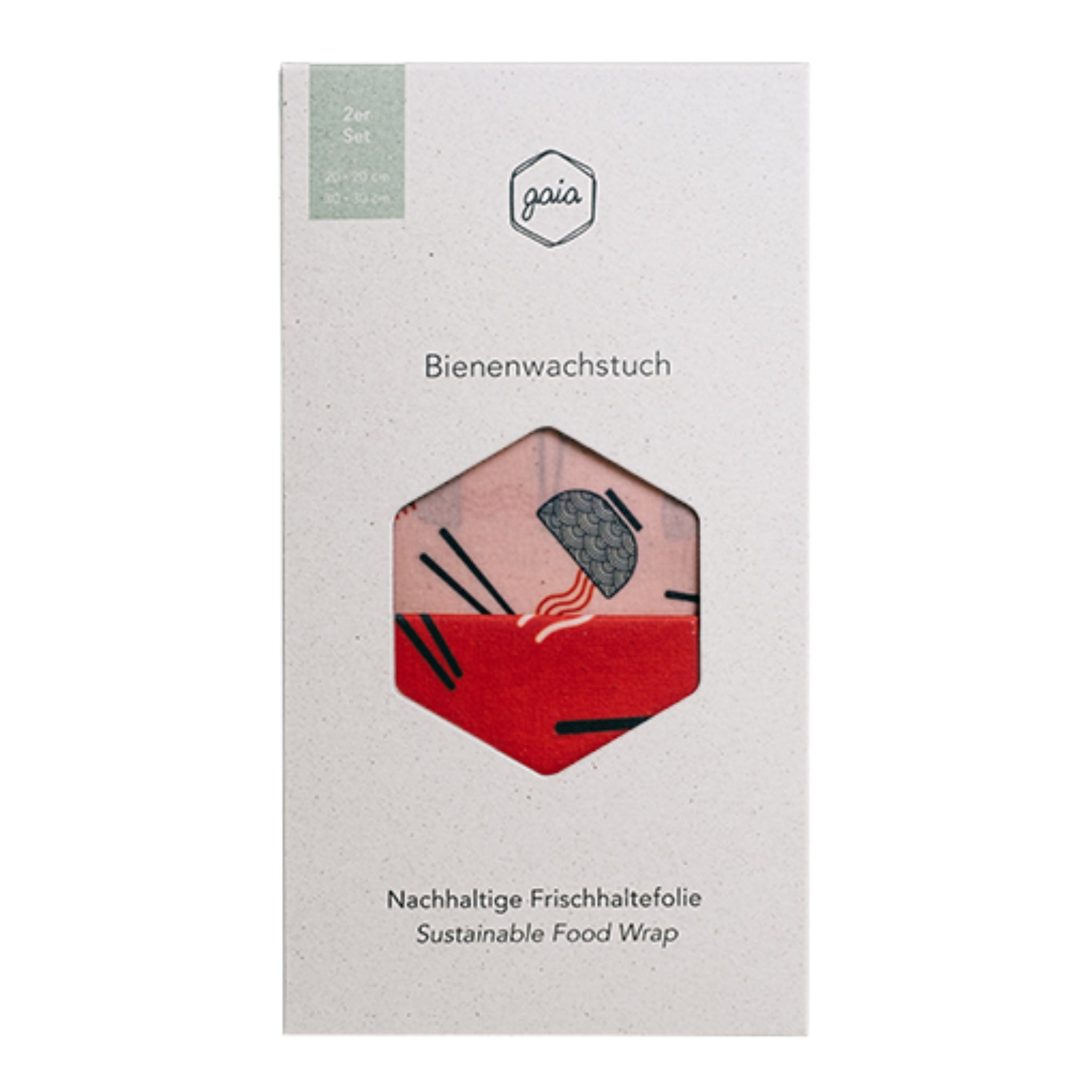 Gaia Bienenwachstuch 2er Set (M-L) - "Bowl"