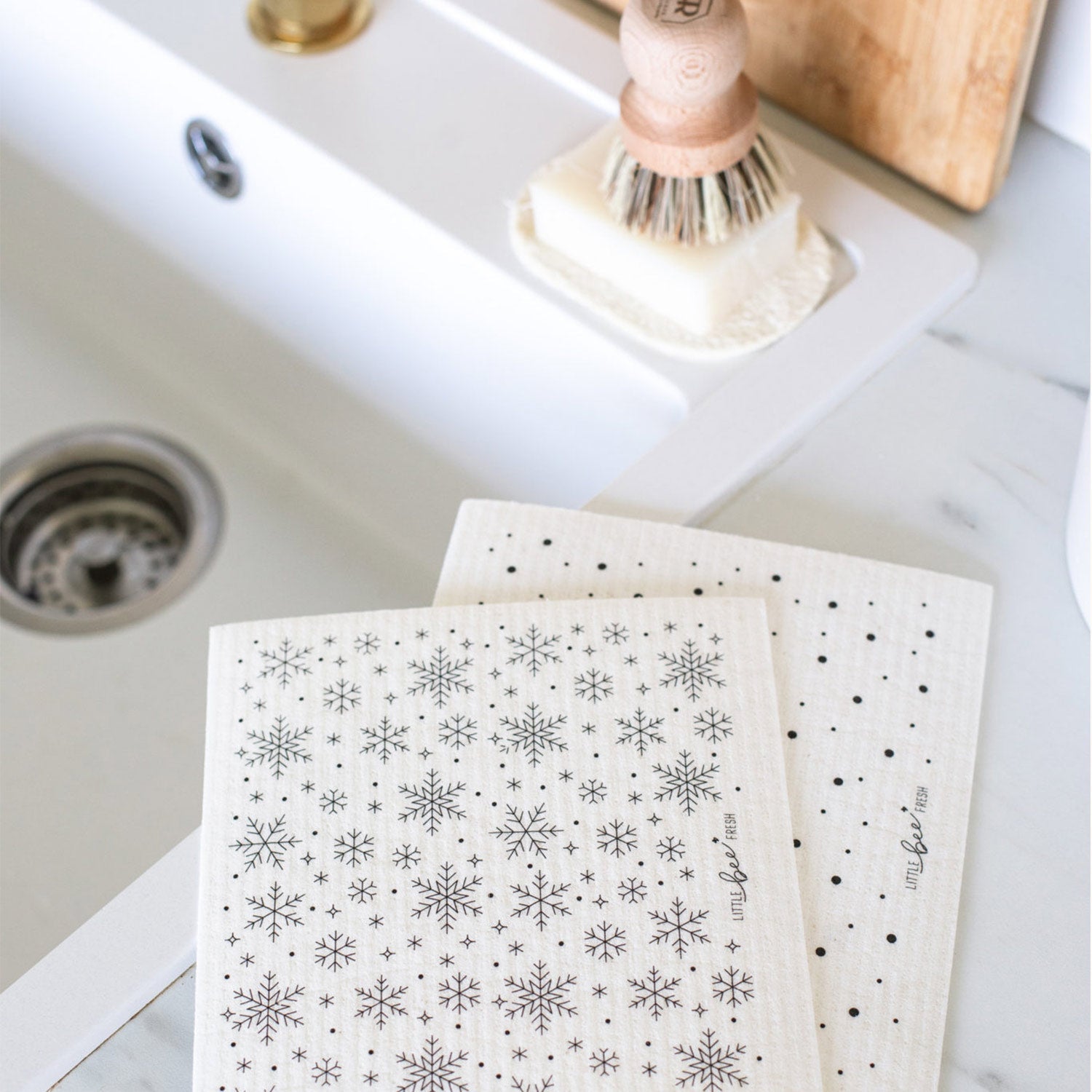 Naturalou Öko Schwammtücher "Winter" 2er Set von Little Bee Fresh