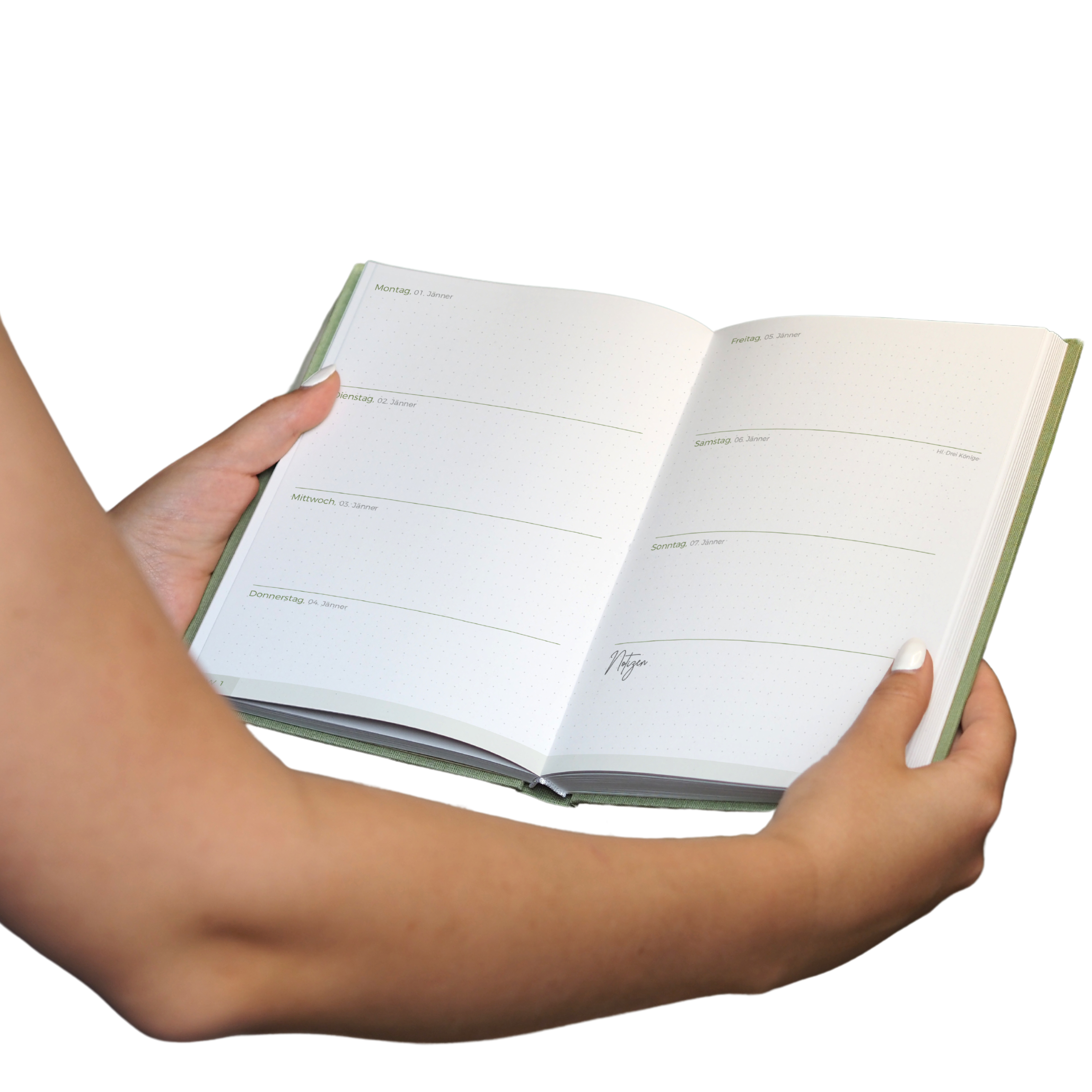 GRÜNSPIRIERT holistischer 3in1 Jahresplaner: Naturkompass, Bullet Journal & Kalender in einem
