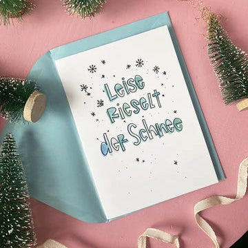 Brushmeetspaper Weihnachts-Postkarte Leise rieselt DIN A6