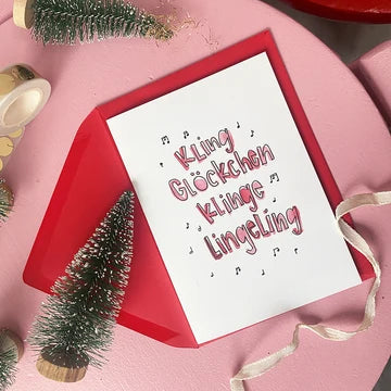 Brushmeetspaper Weihnachts-Postkarte Kling Glöckchen DIN A6