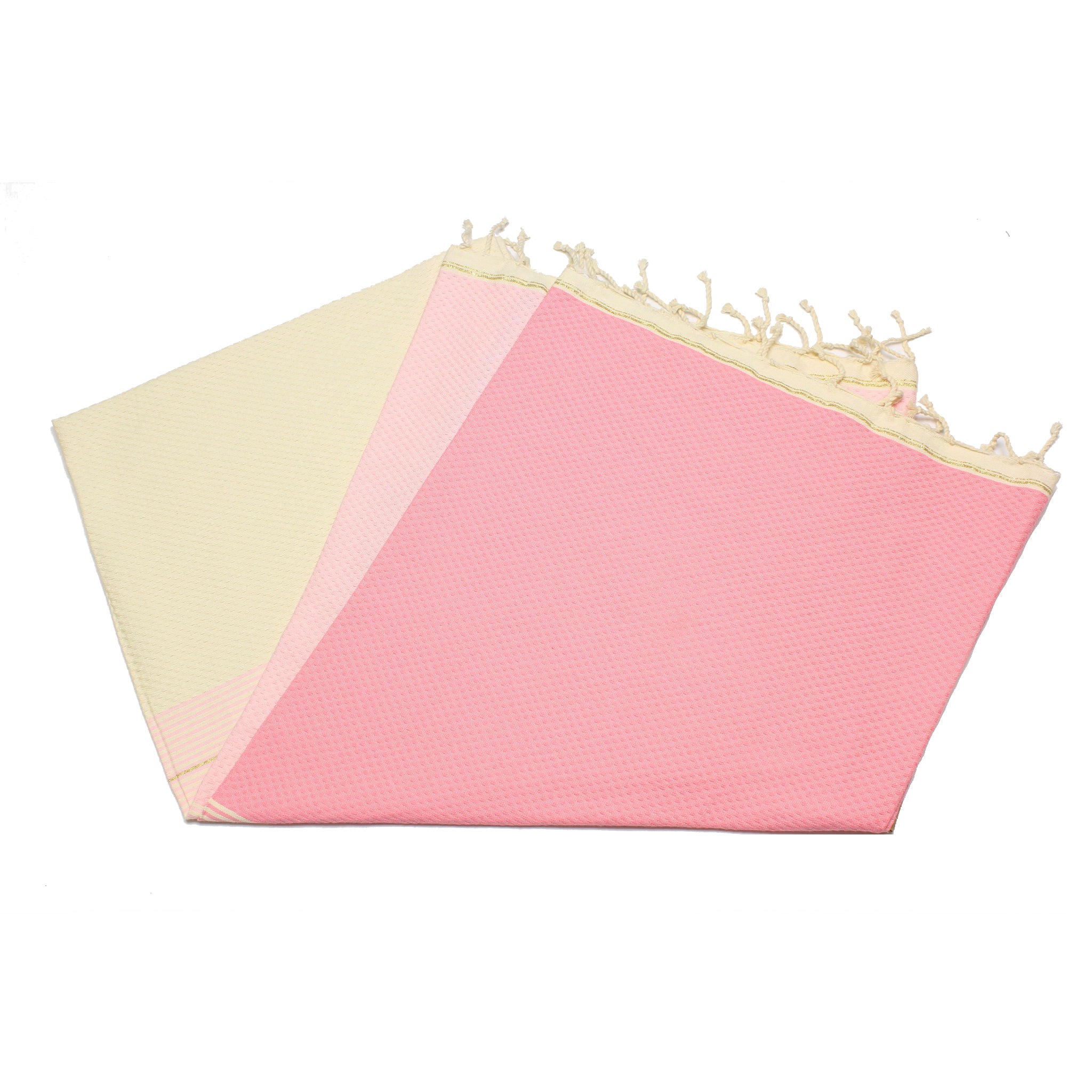 ANNA ANIQ Hamamtuch aus recycelter Baumwolle Gold Lurex Rosa