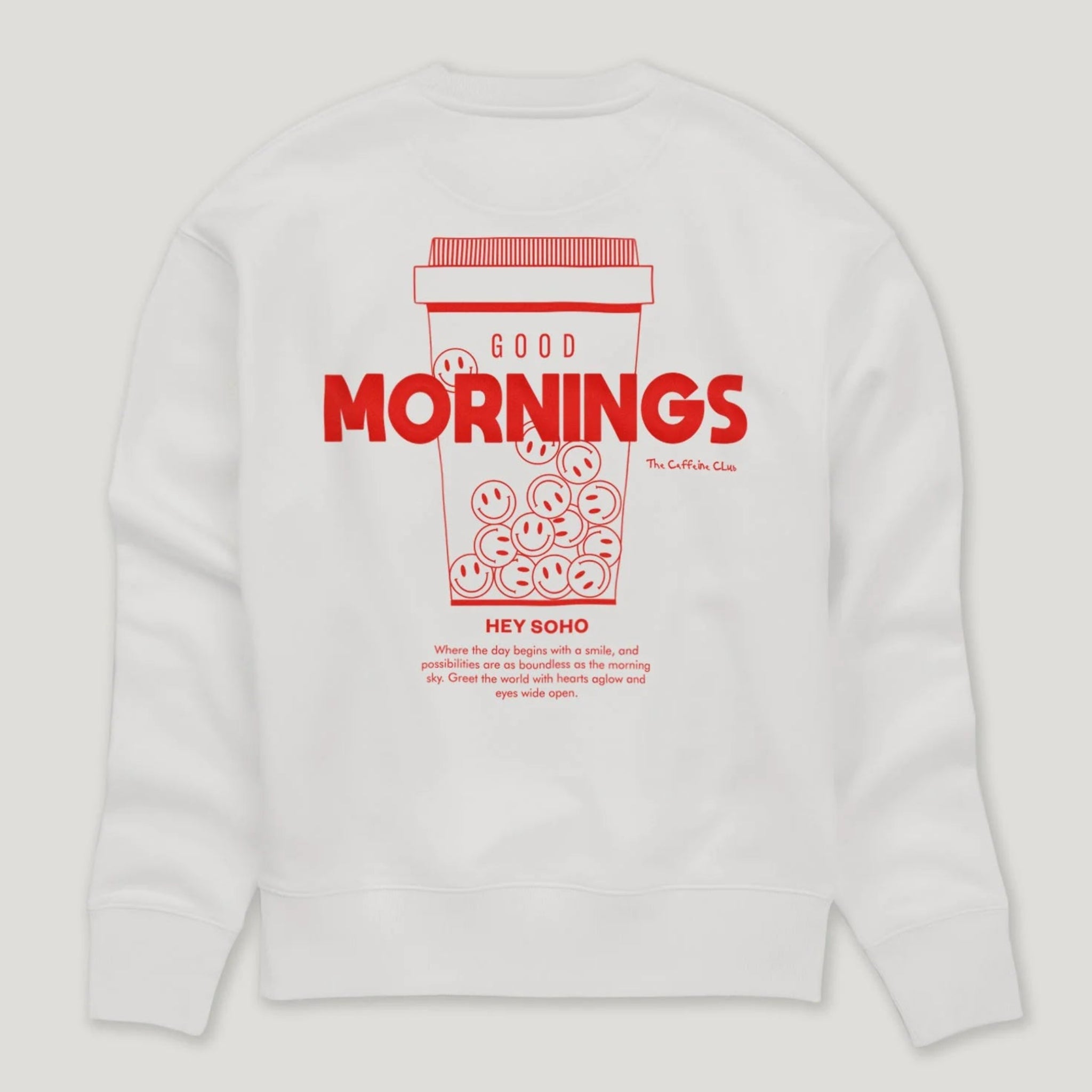 hey soho Sweater "Good Mornings" Weiß Rot