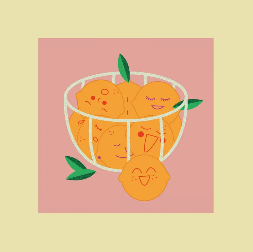 Stand der Dinge Postkarte Happy Oranges 10.5 x 10.5 cm