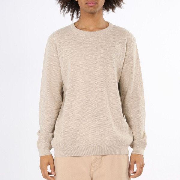 KnowledgeCotton Apparel Herren Pullover "Zig Zag" Beige