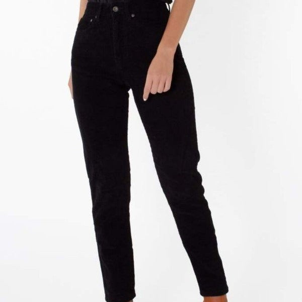 KUYICHI Loose Tapered Jeans "Nora" Corduroy Schwarz