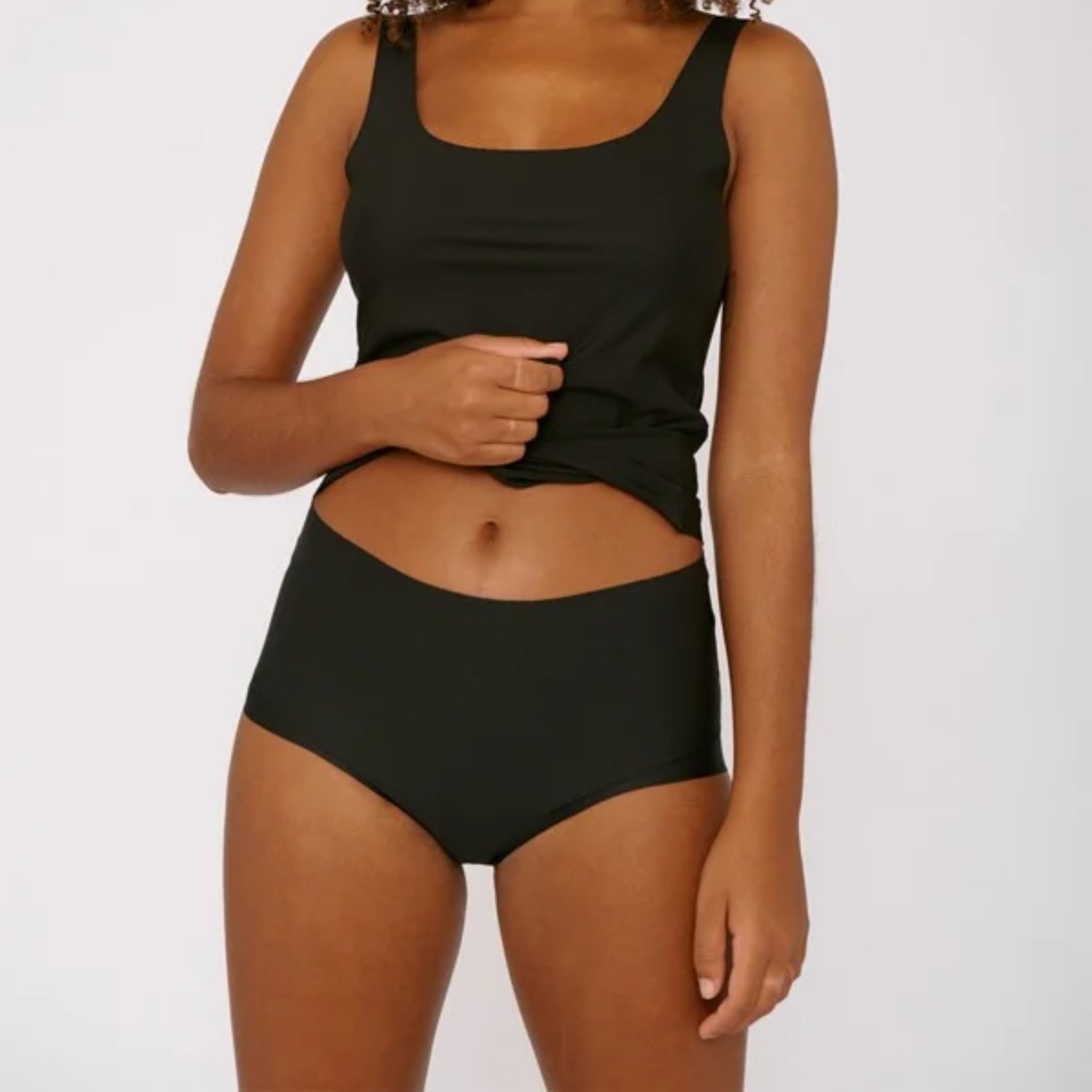 Organic Basics Panty Invisible Cheeky High Rise 2-Pack XL Schwarz