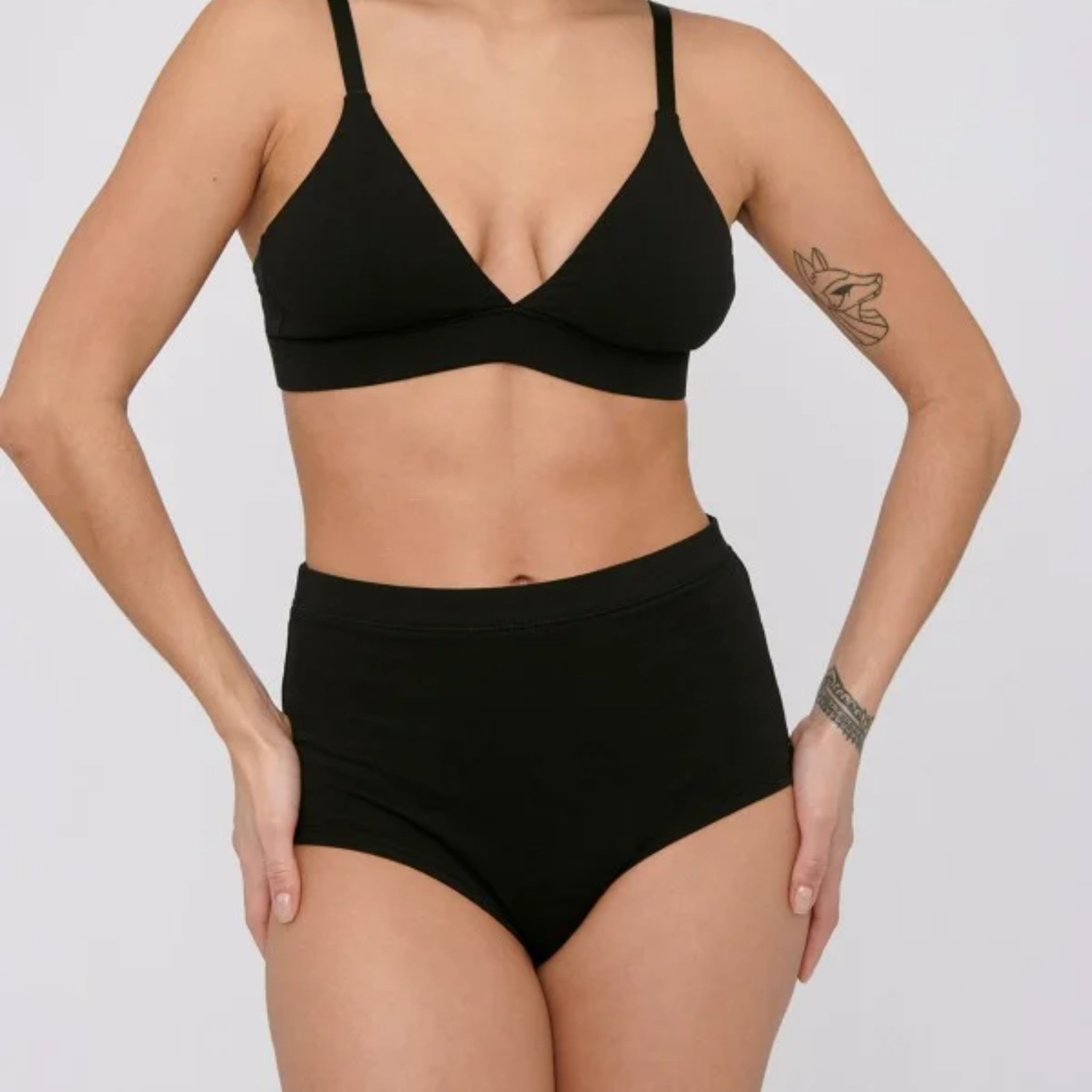 Organic Basics Panty Super High Rise 2-Pack XL Schwarz