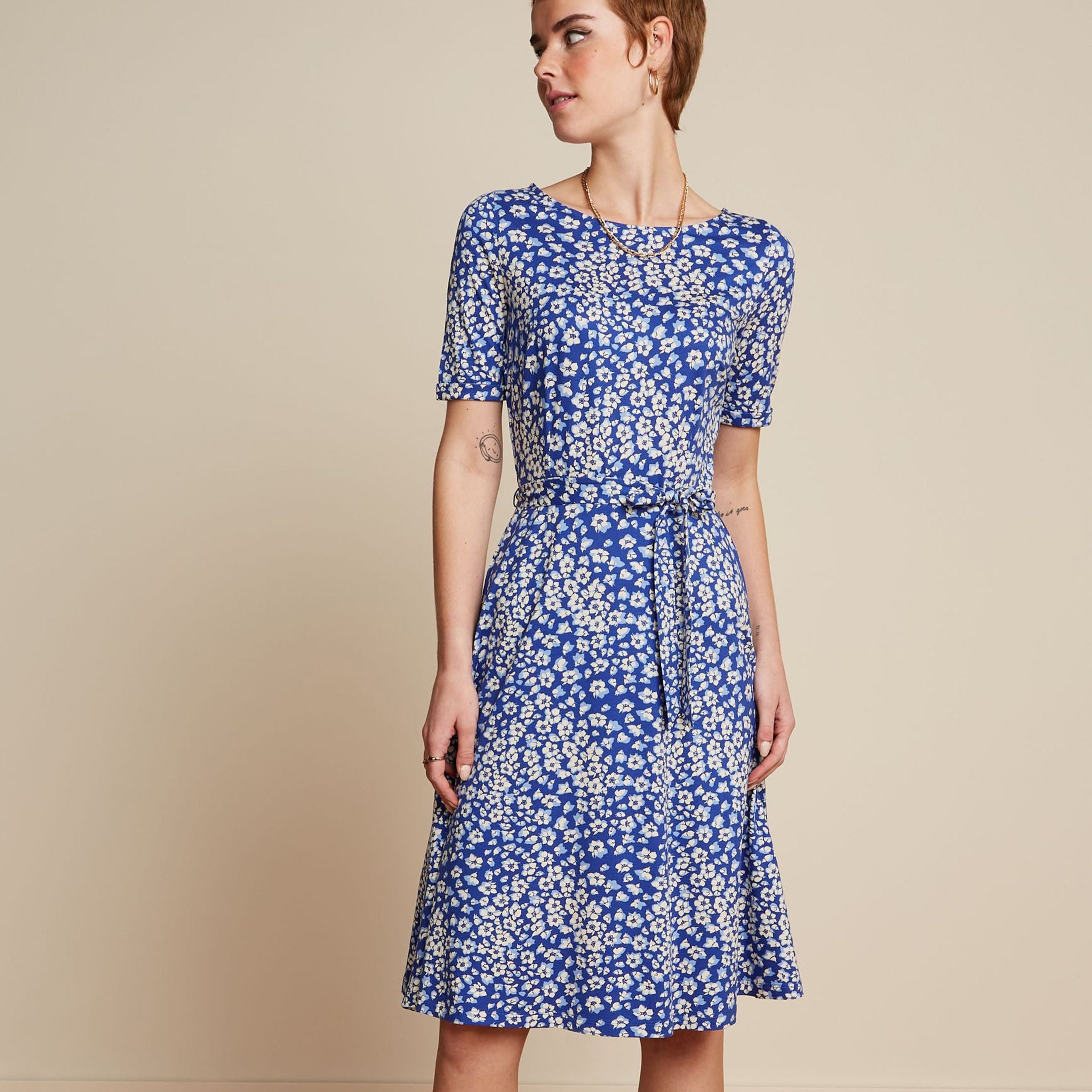 King Louie Betty Dress "Mercy" Blau (Deep Ultramarine)
