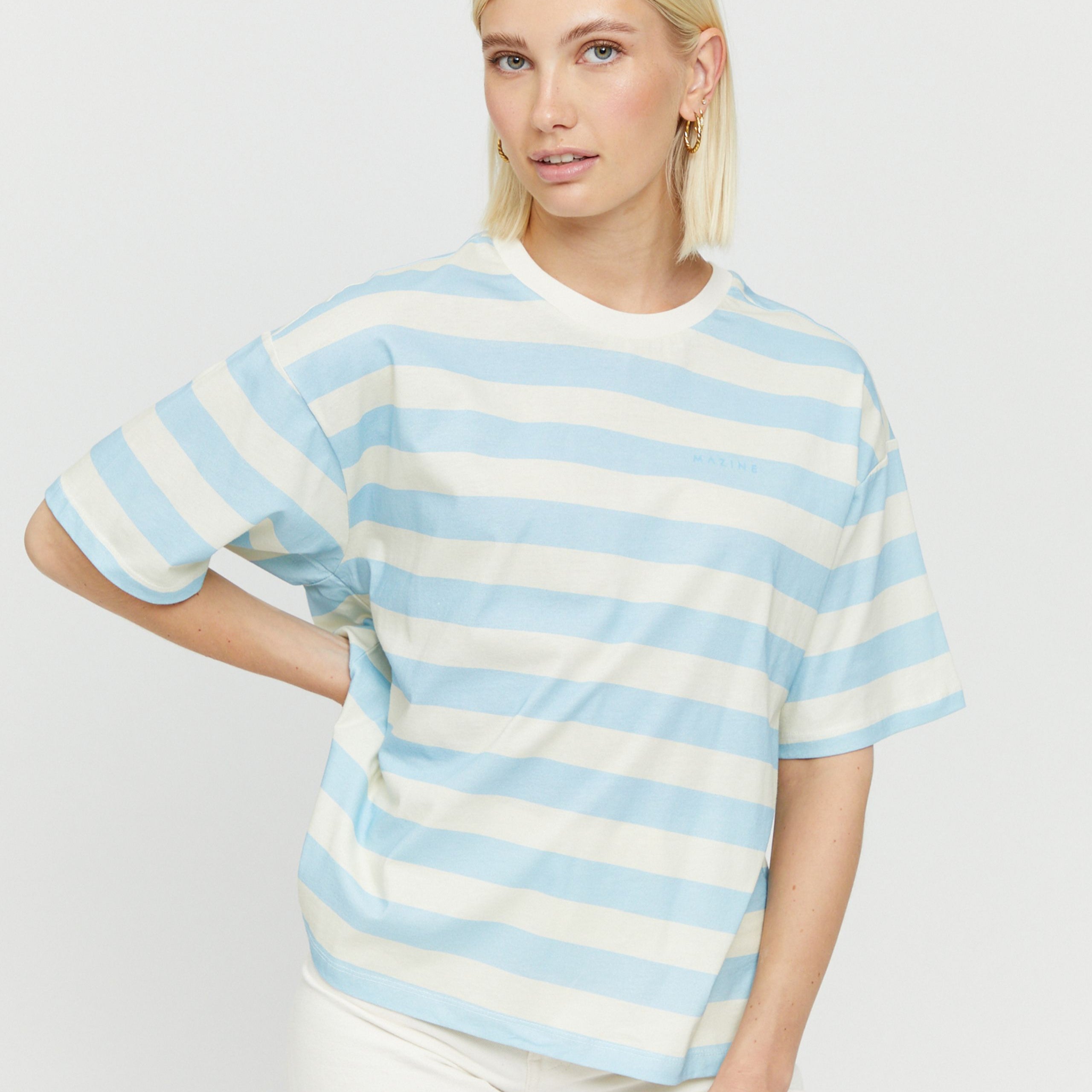 Mazine T-Shirt "Ravi" L Blau (dream blue offwhite)