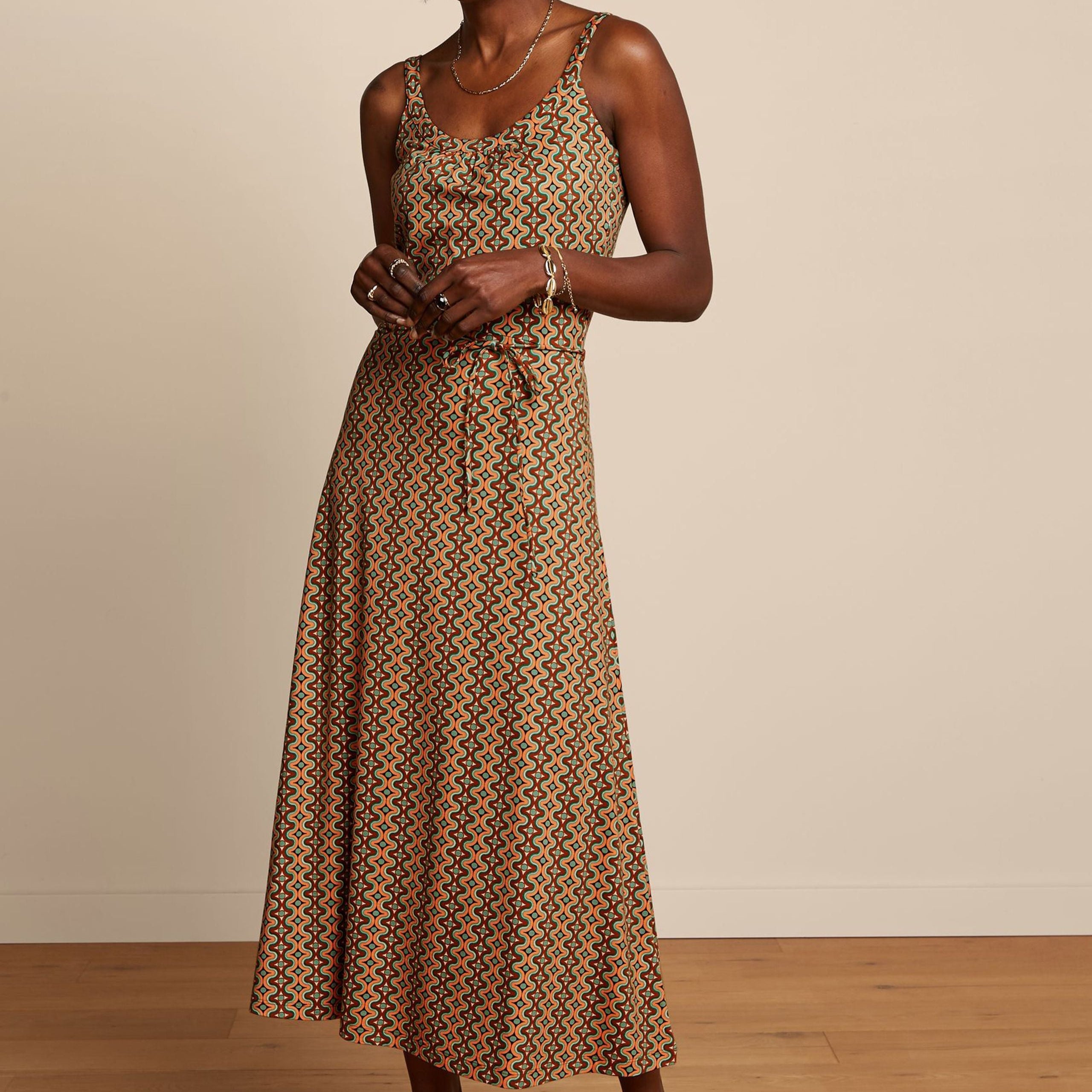 King Louie Twisted Midi Dress "Allison" XS Schwarz