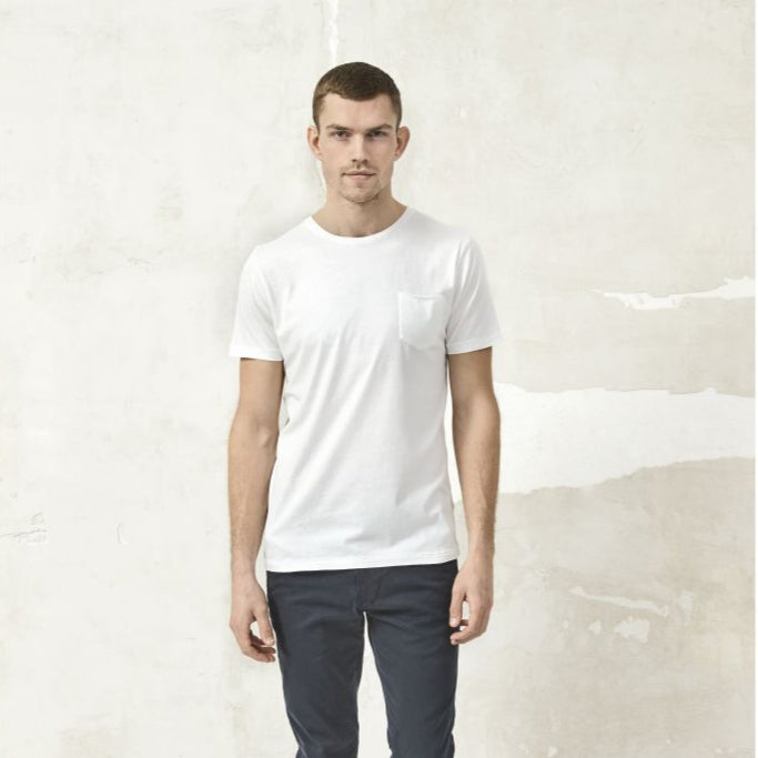 KnowledgeCotton Apparel Basic T-Shirt mit Brusttasche XXL Weiß (Bright White)