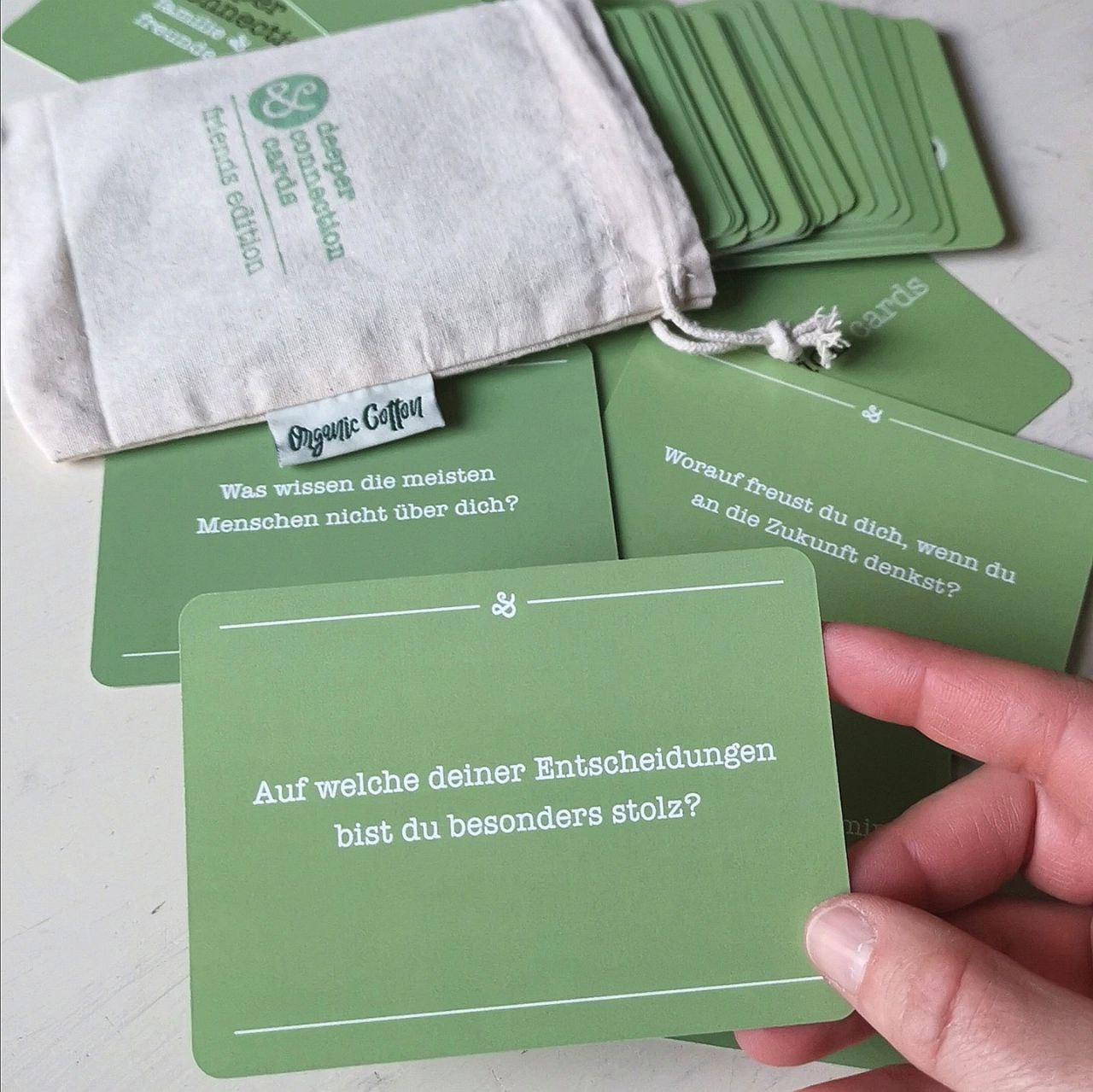 deeper connection Fragekarten im Jutebeutel