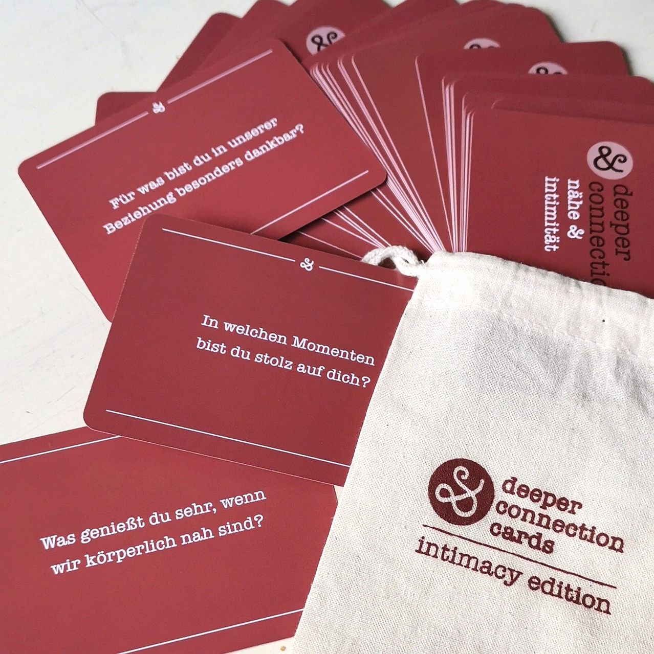 deeper connection Fragekarten im Jutebeutel