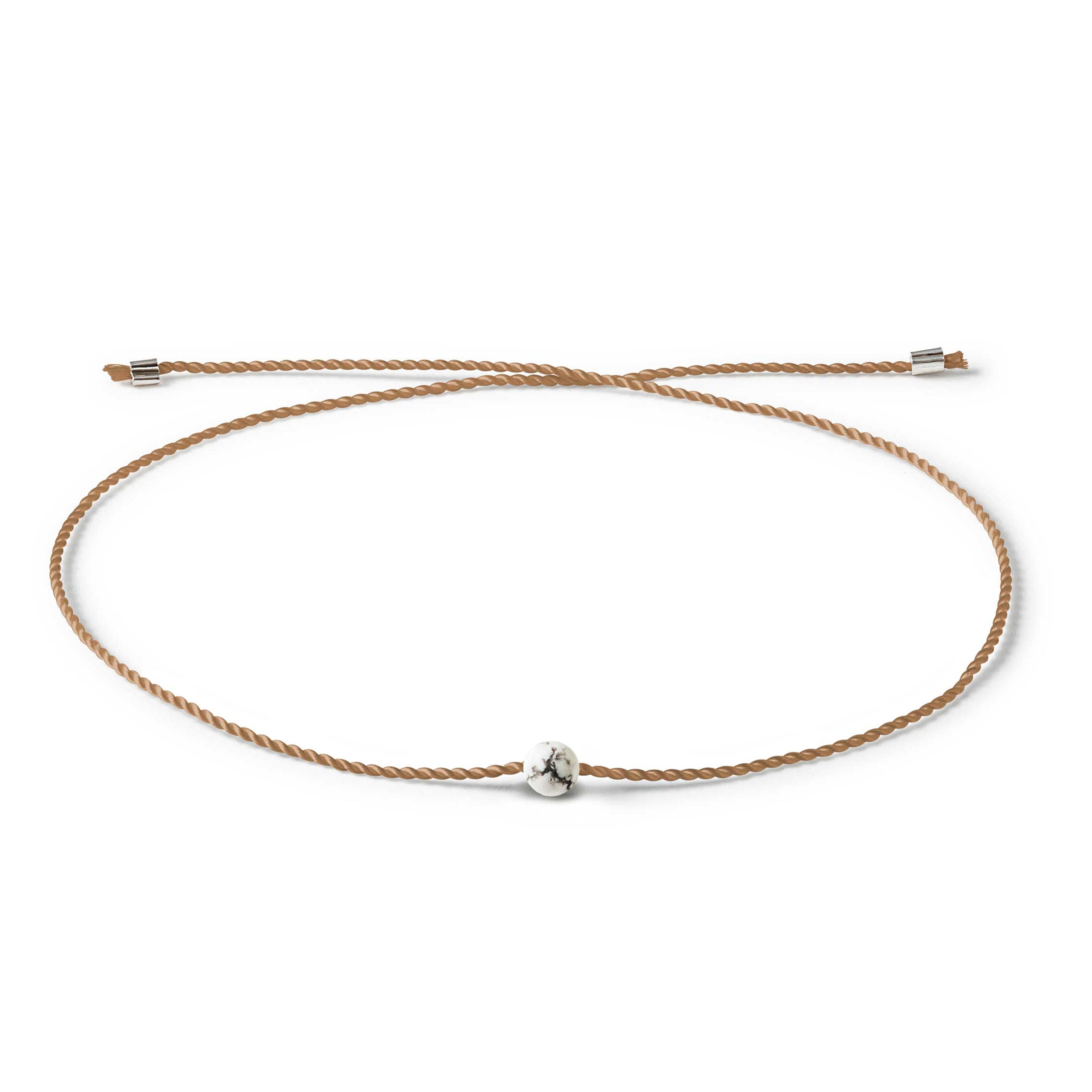 Seelenband Armband "Wachsendes Wunschband" Howlith Beige
