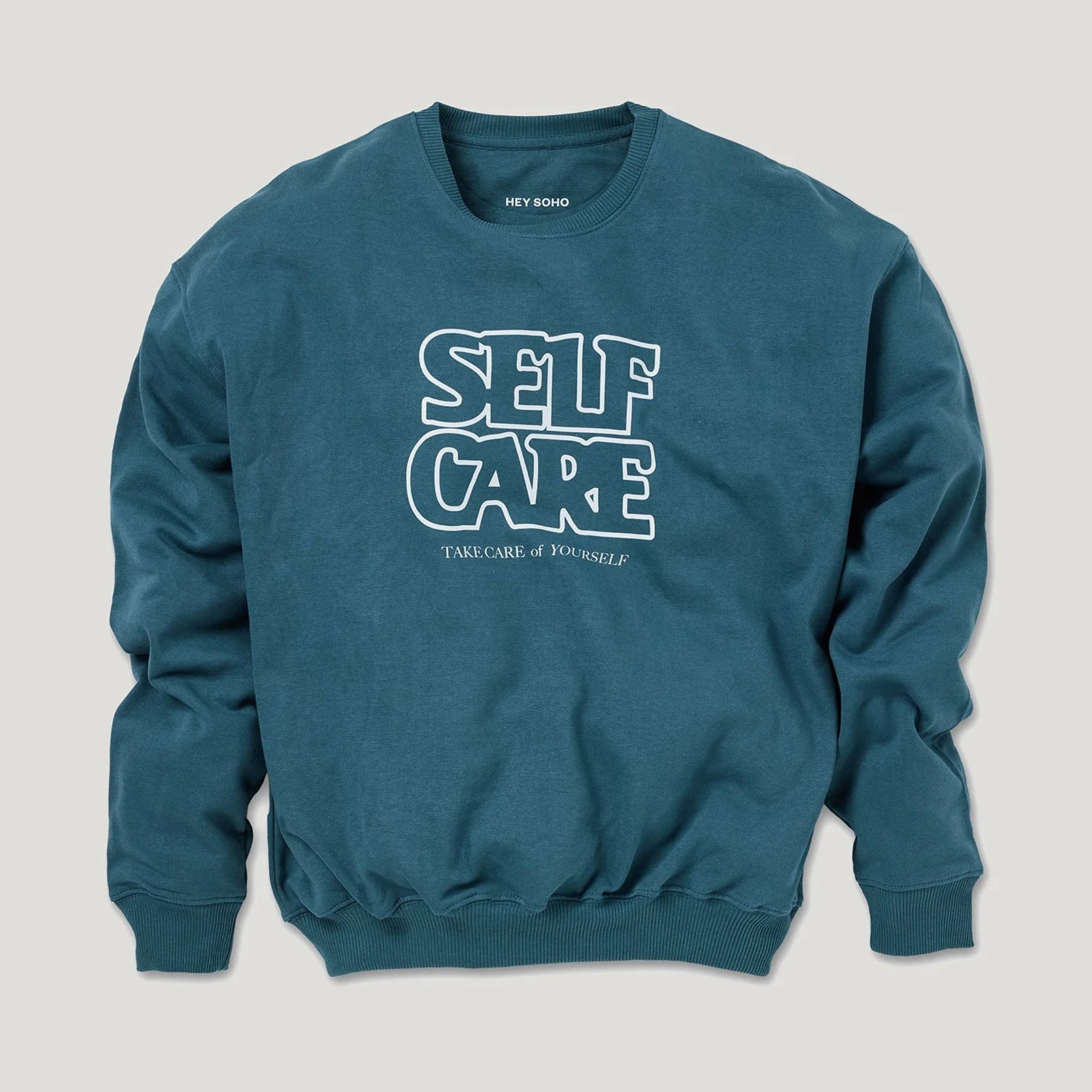 hey soho Sweater "Self Care" Petrol