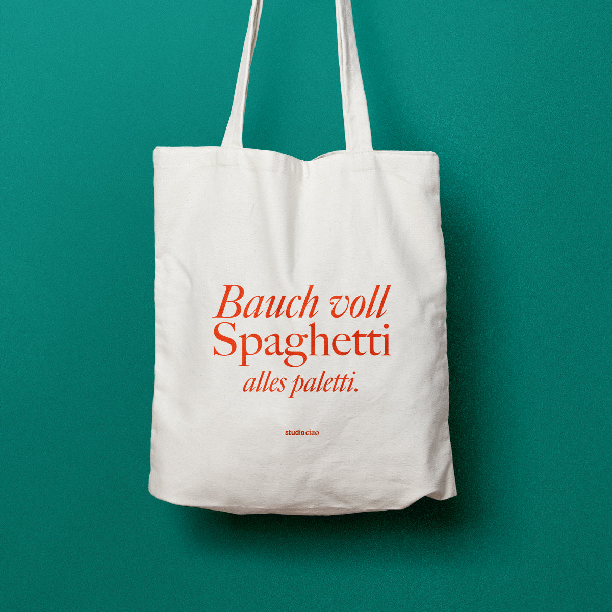 studio ciao Jutebeutel Bauch voll Spaghetti ca. 38 x 42 cm