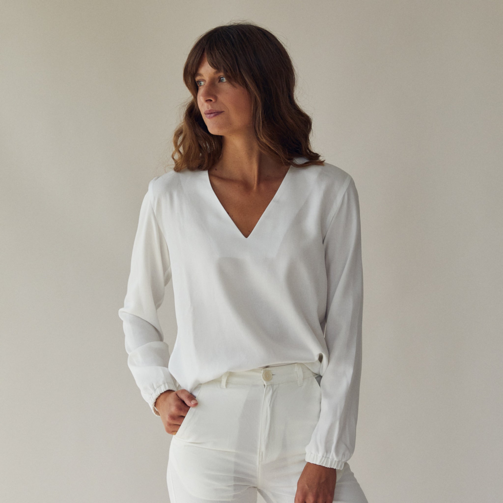 The Slow Label V-Neck Blouse