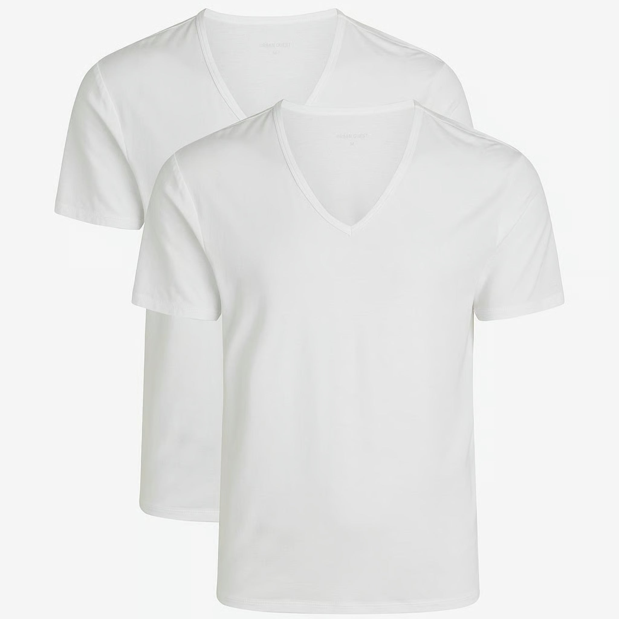 Urban Quest Herren V-Neck Under Shirt "Bamboo" 2er Pack White