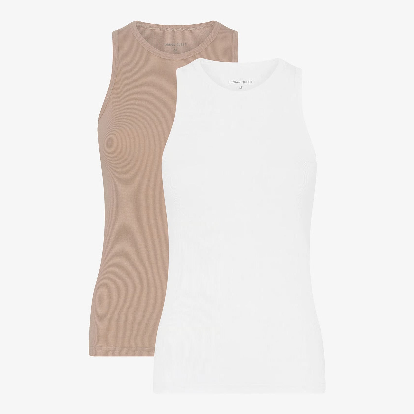 Urban Quest Damen Tank Top Rib "Bamboo" 2er Pack Multi