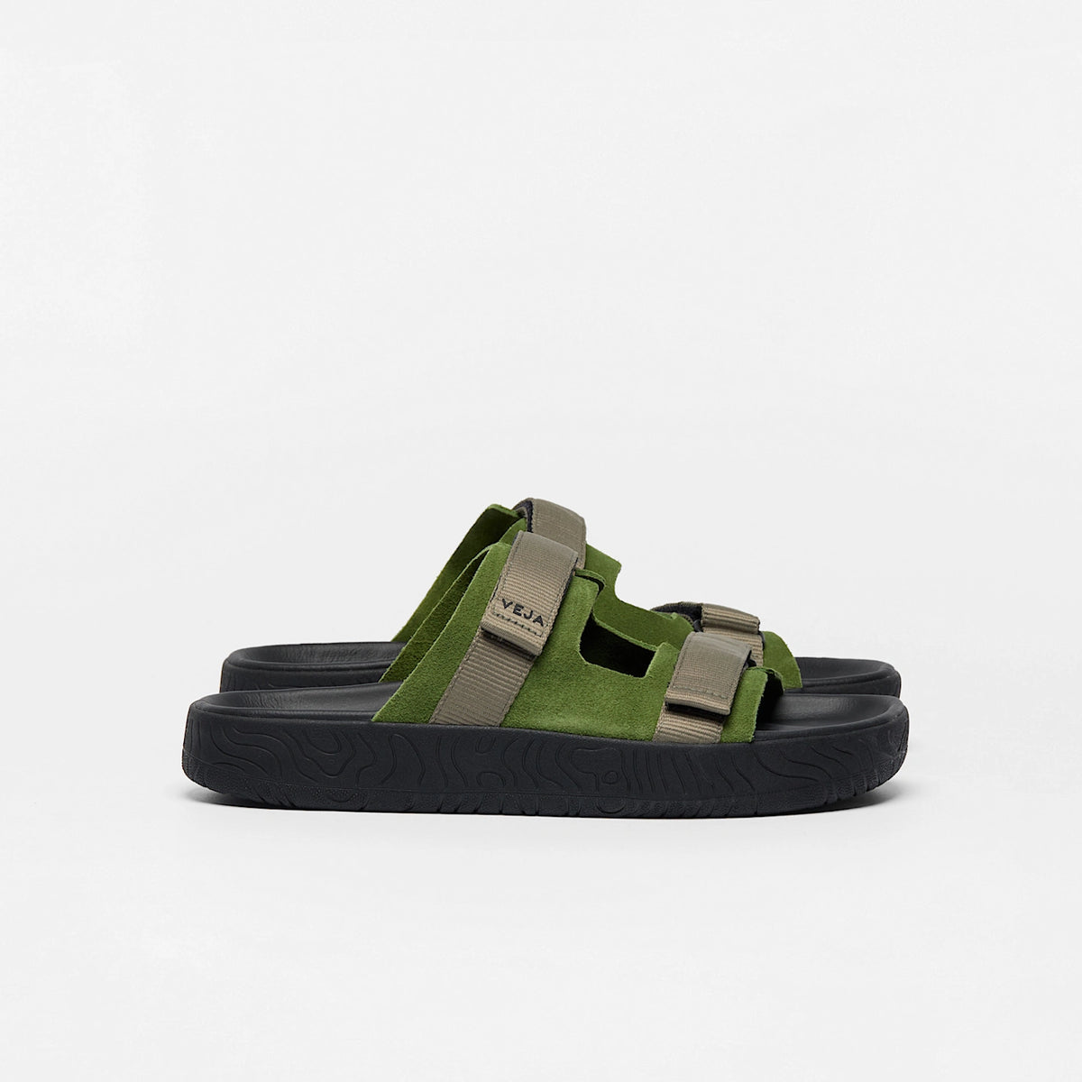 VEJA Unisex Sandalen "Arpoador Suede Soft" Militar Kaki Black