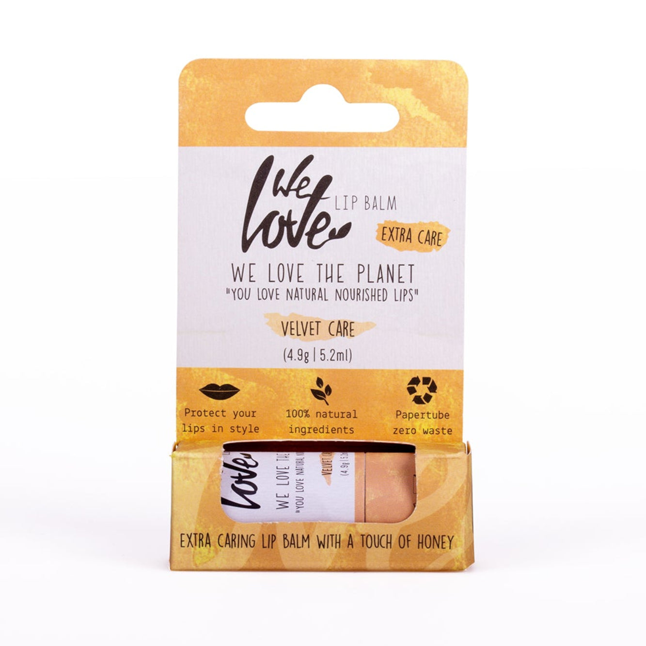 We Love The Planet Natürliche Lippenpflege 4,9 g Velvet Care (Honey)