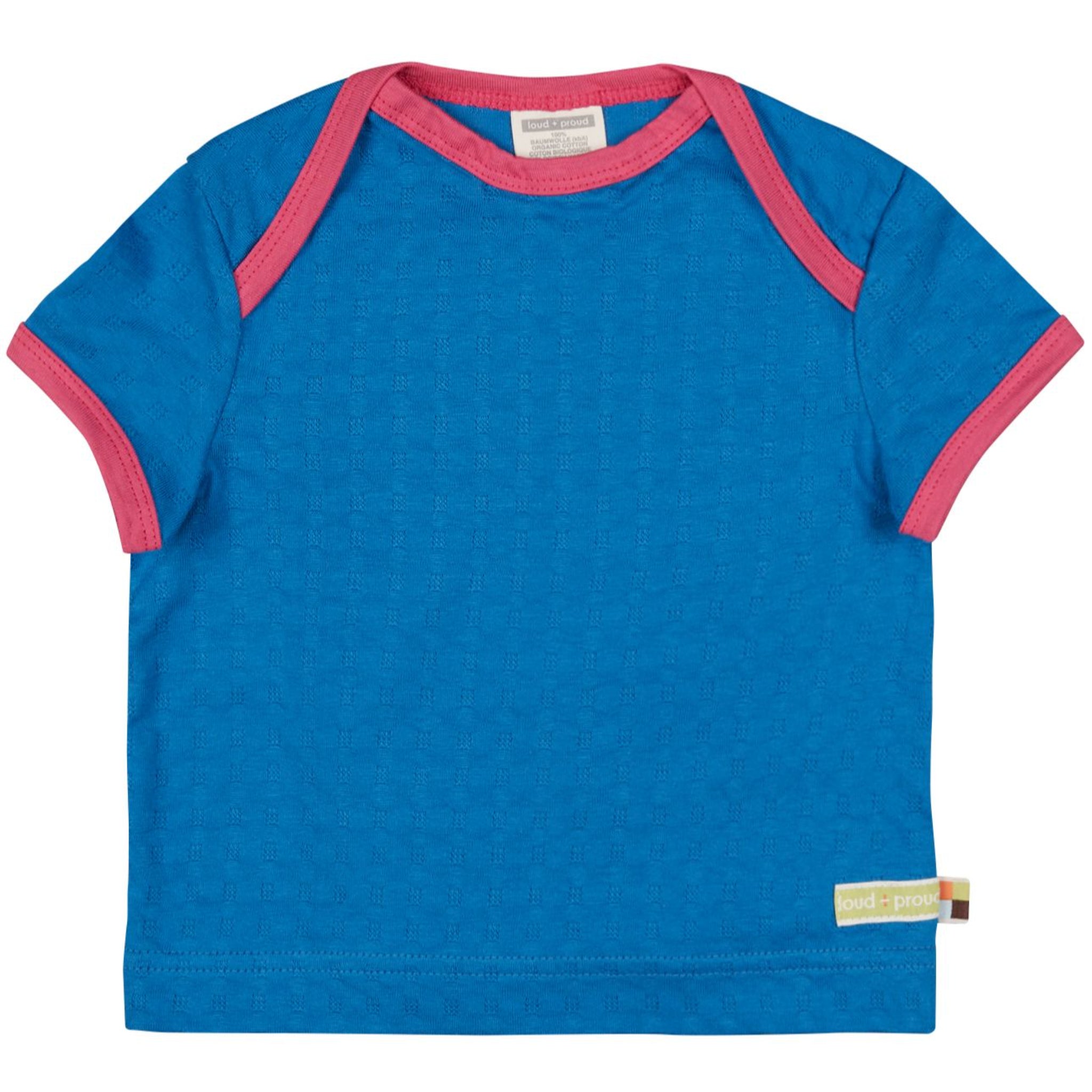 loud + proud T-Shirt mit Jacquard-Muster Cobalt