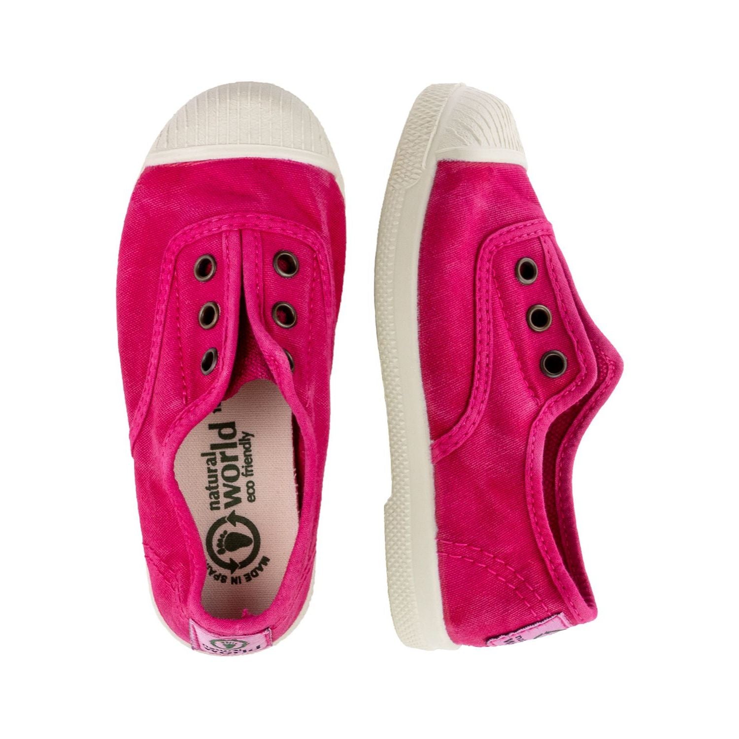Natural World Washed Vegane Kinder Sneaker "Old Grape" Pink (fucsia)