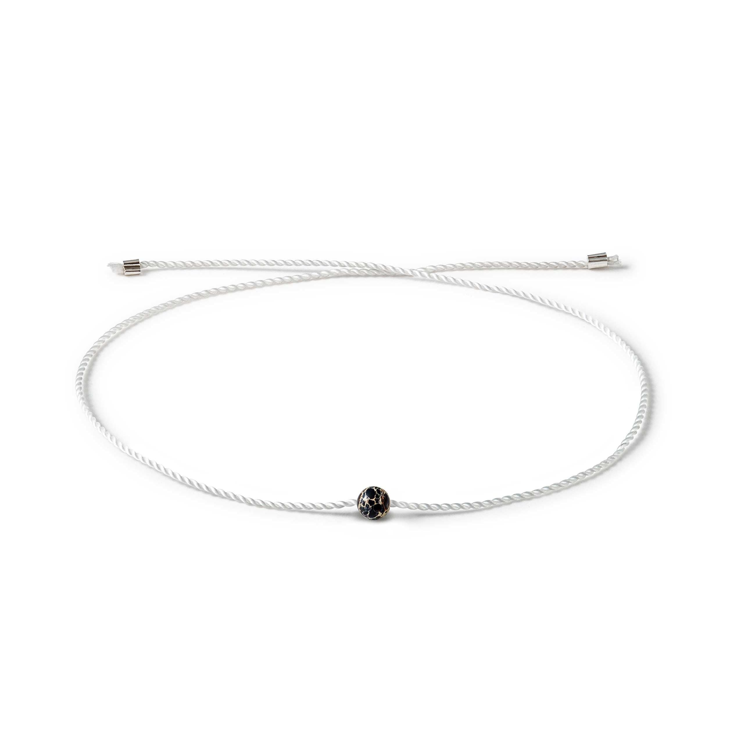 Seelenband Armband "Wachsendes Wunschband" Kaiser Jaspis Weiss