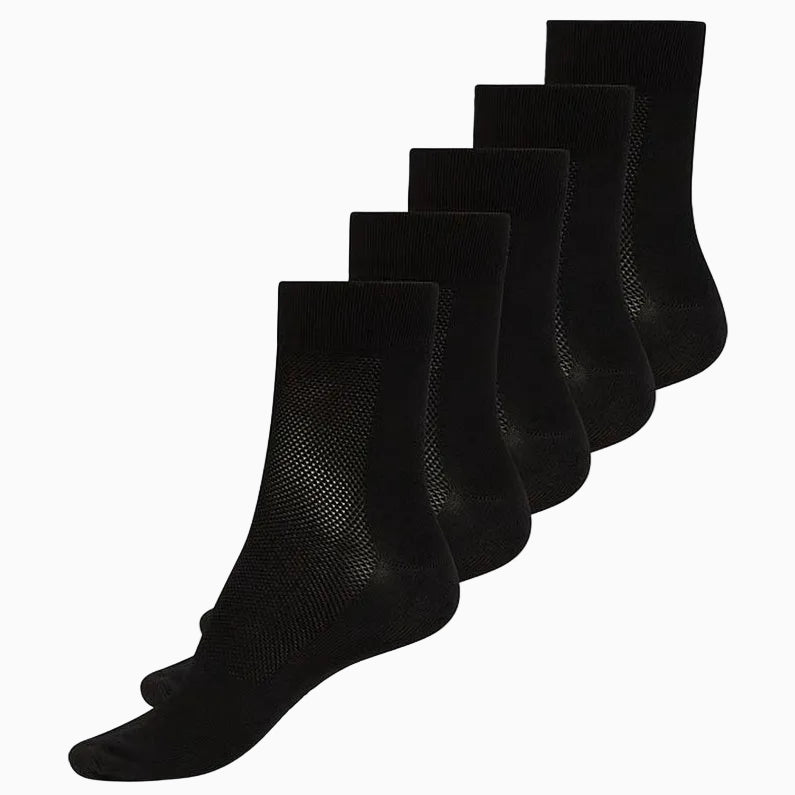 ZEBDIA Women Basic Running Socks 5er Pack Black