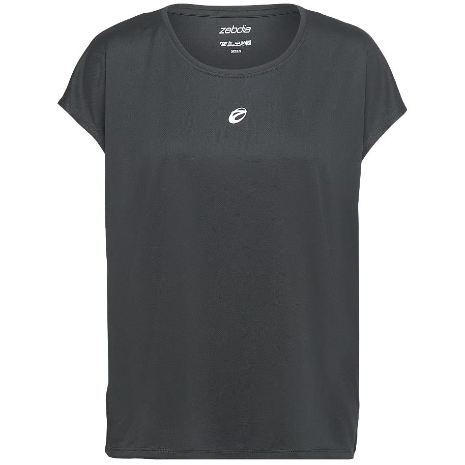ZEBDIA Women Loose Fit T-Shirt Black