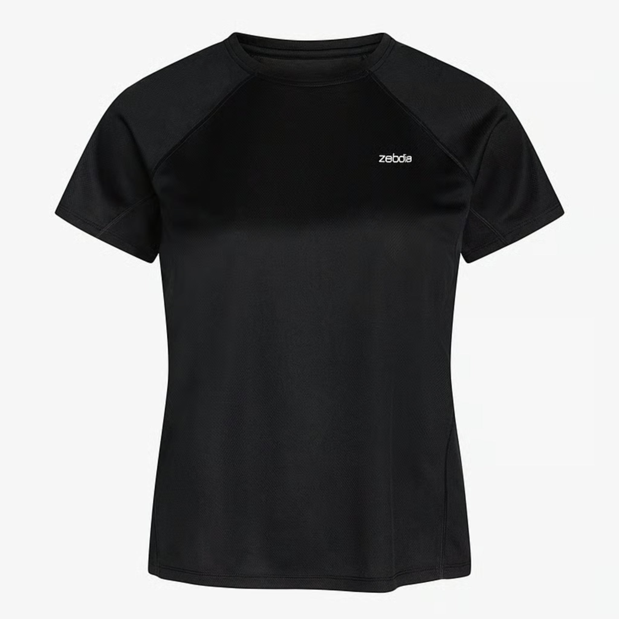 ZEBDIA Women Sports T-Shirt "Chest Print" Black
