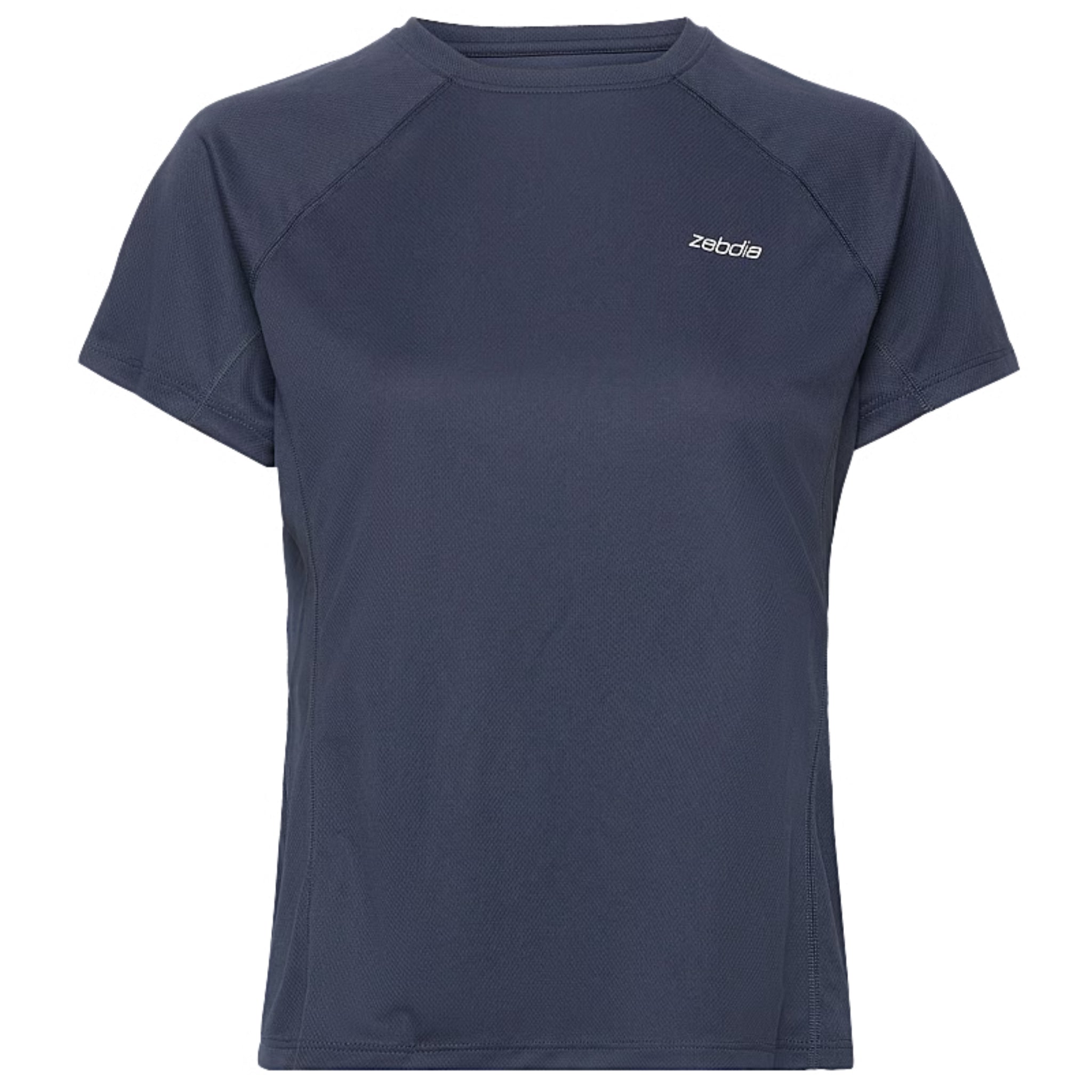 ZEBDIA Women Sports T-Shirt "Chest Print" Navy