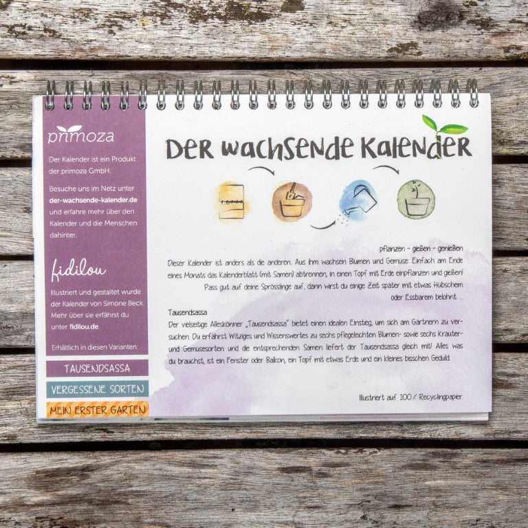 Der wachsende Kalender "Tausendsassa-Zeitlos"