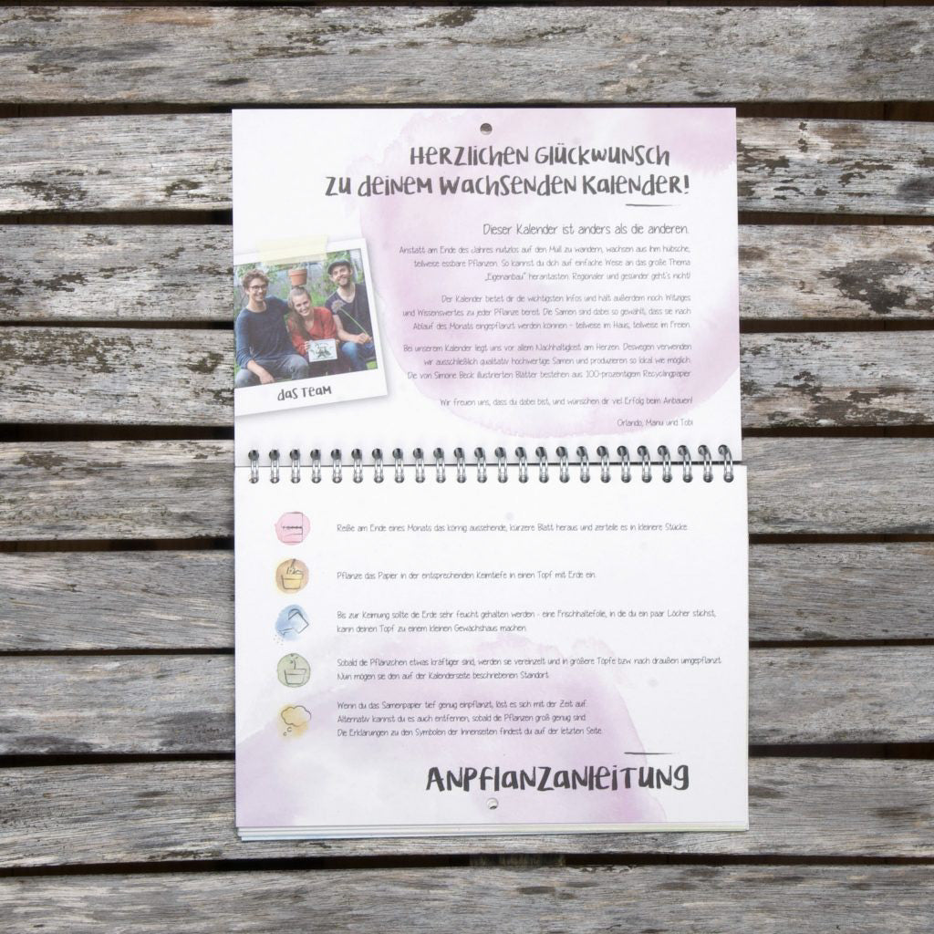 Der wachsende Kalender "Tausendsassa-Zeitlos"