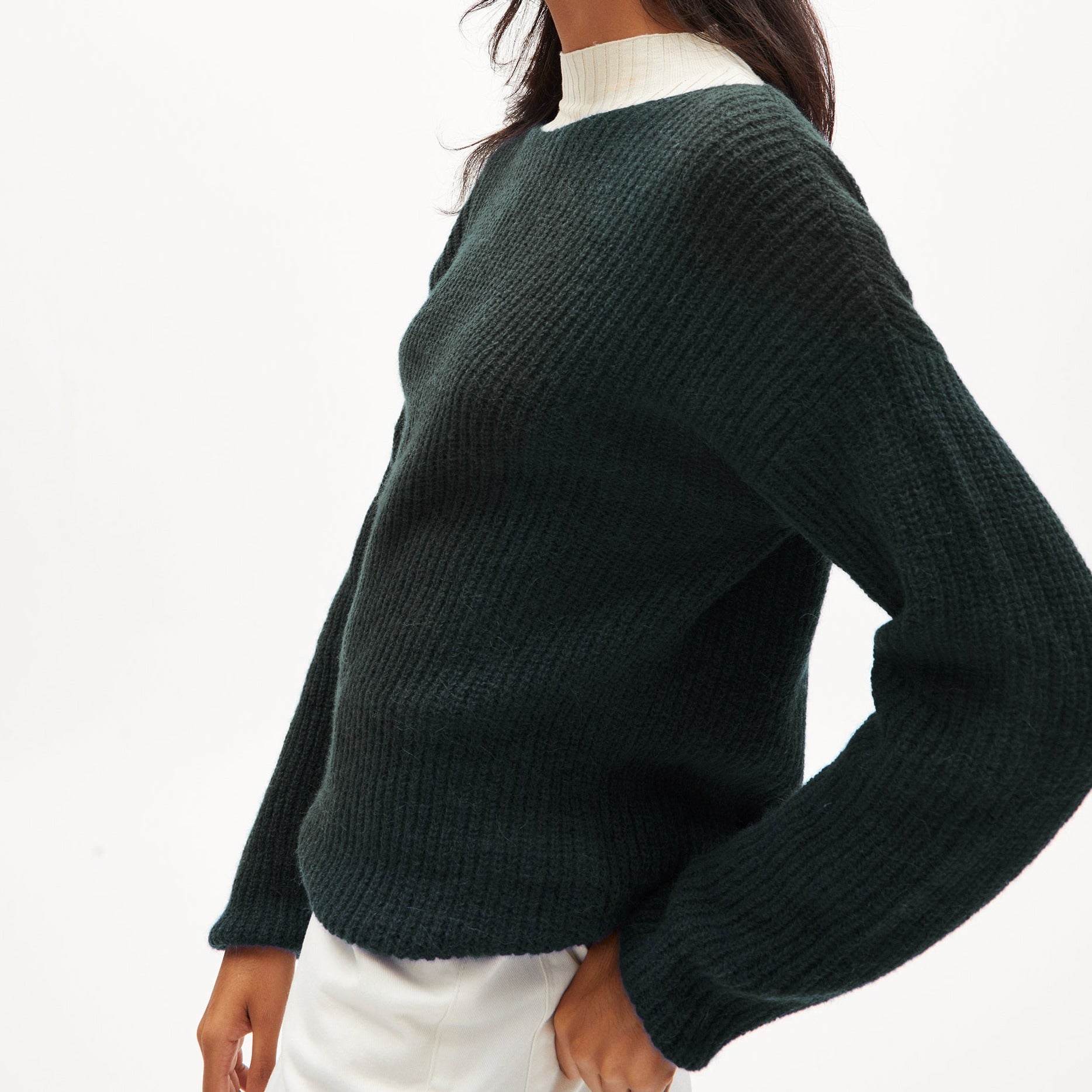 ARMEDANGELS Strick Pullover Loose Fit "SIAANA" - dark scarab