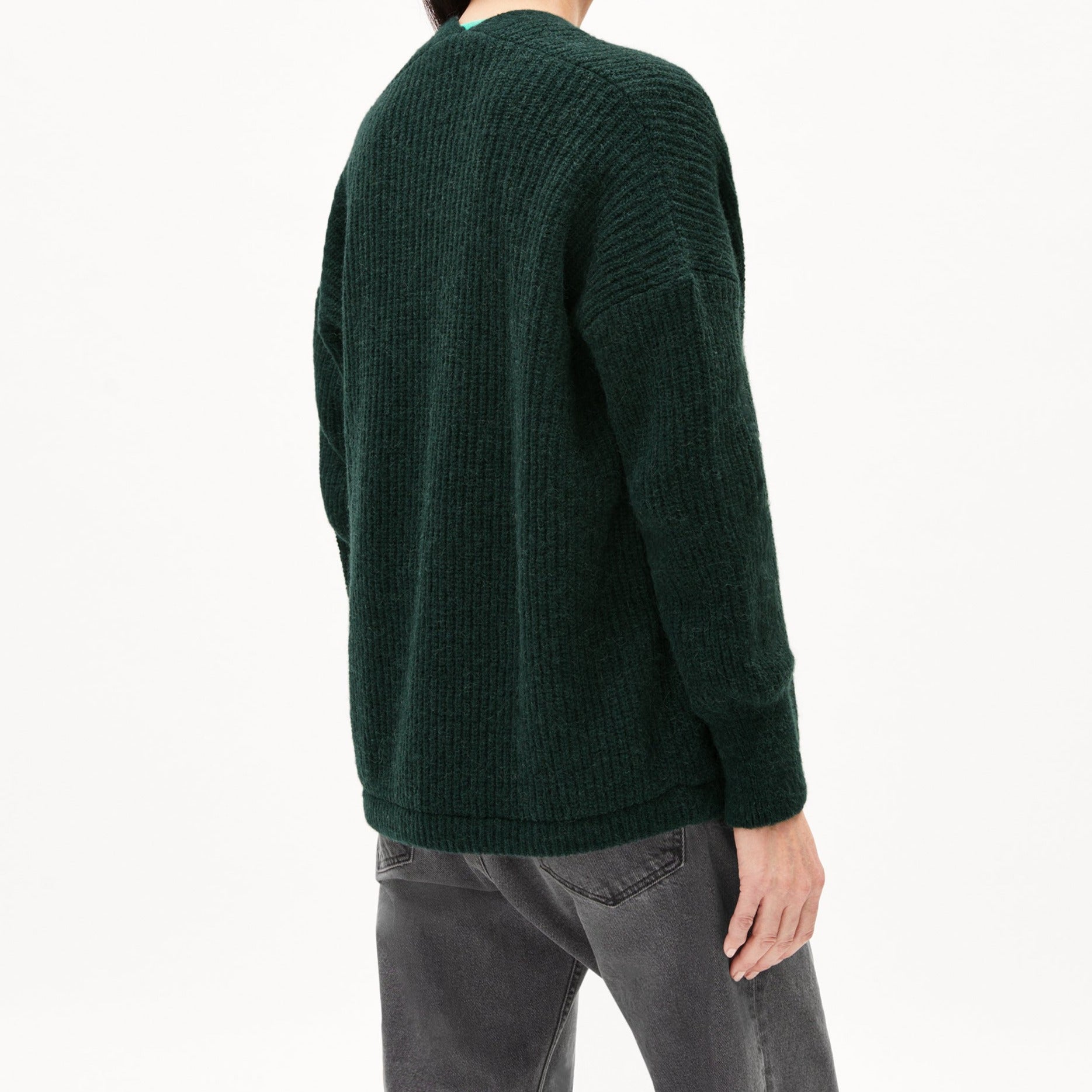 ARMEDANGELS Strick Cardigan Loose Fit "VILANAA" - dark scarab