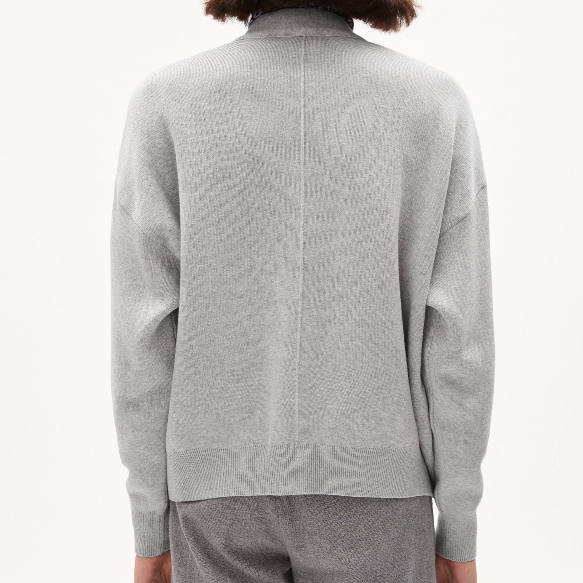 ARMEDANGELS Cardigan Loose Fit "BOMBAA" - grey melange-oatmilk