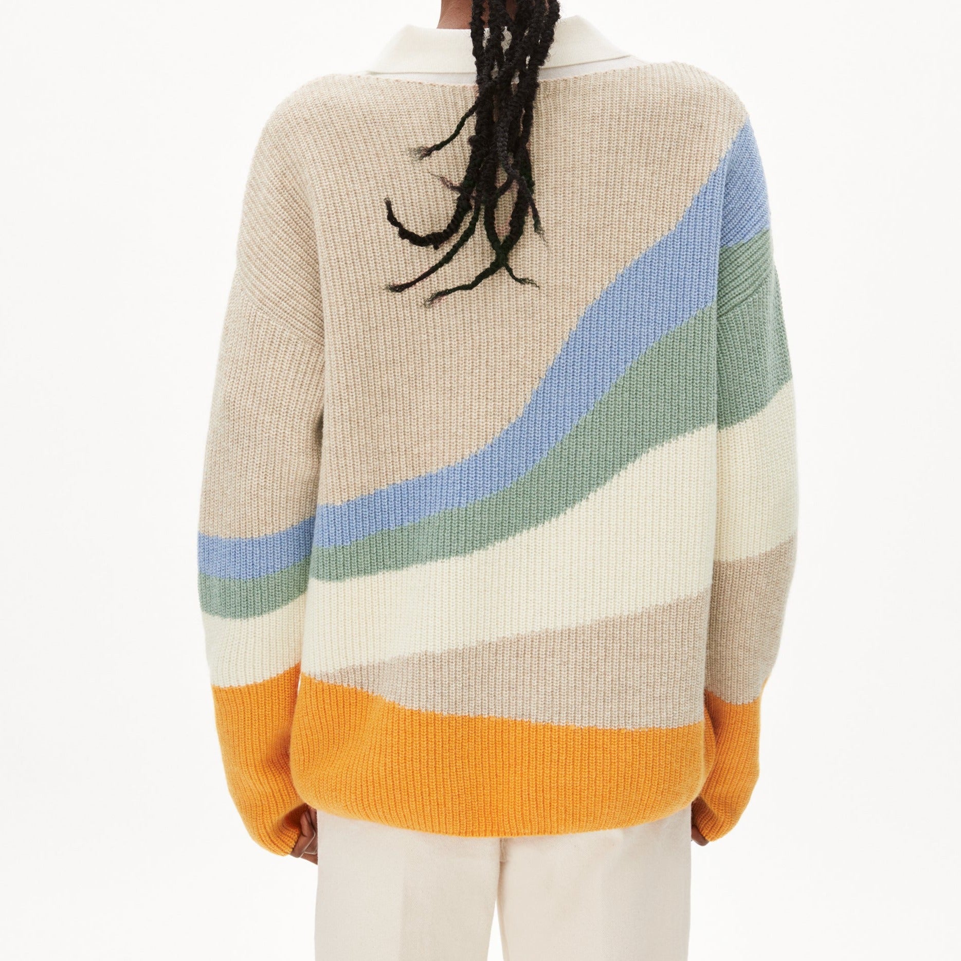 ARMEDANGELS Strick Pullover Loose Fit "MIYAA MULTICOLOR" - light caramel melange