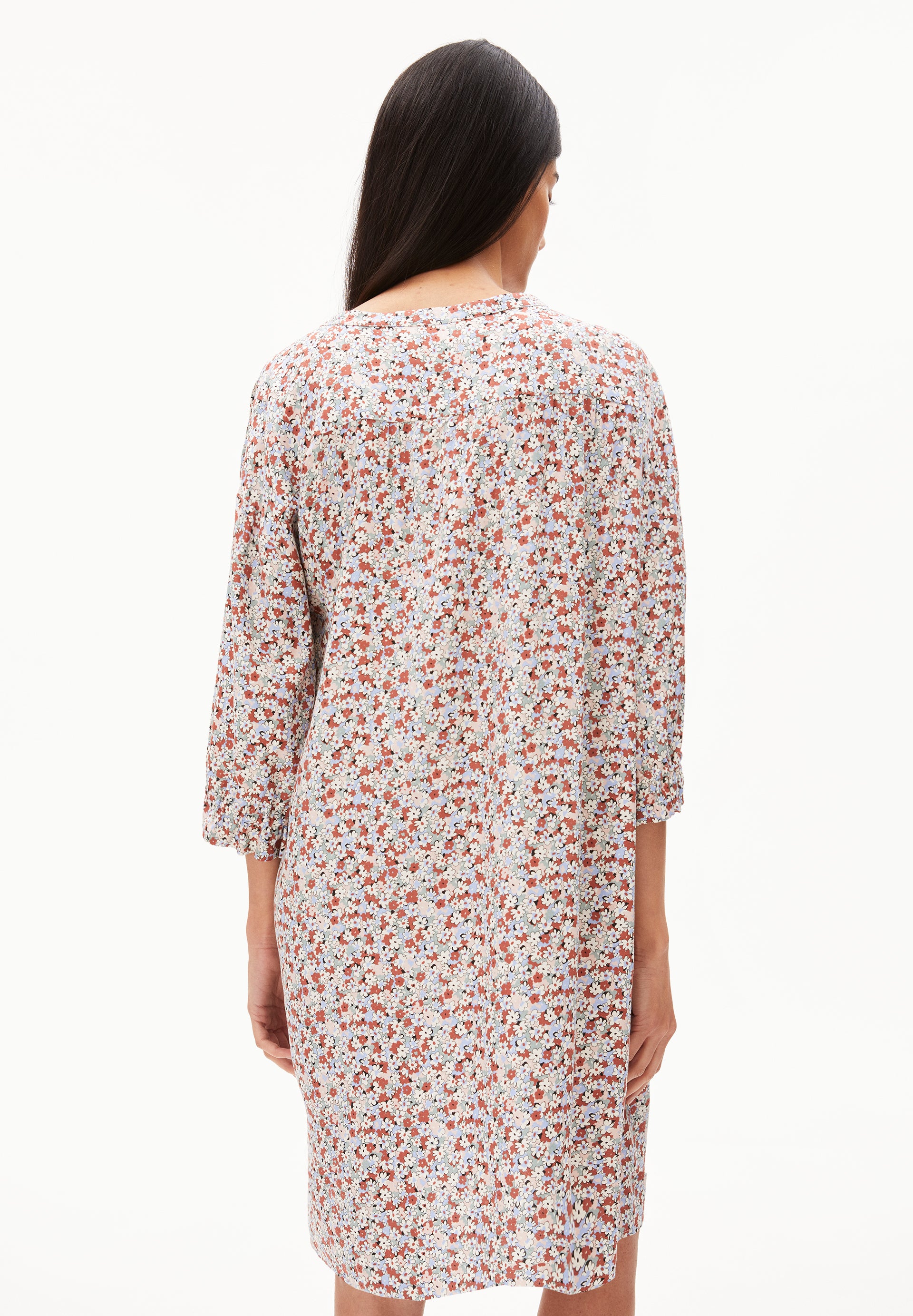 ARMEDANGELS Webkleid Oversized Fit "MAAREN BOHEME" - oatmilk