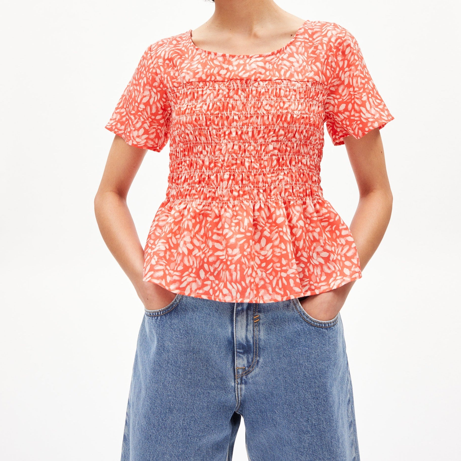 ARMEDANGELS Bluse "MEMAA WATER DOTS" - hibiscus